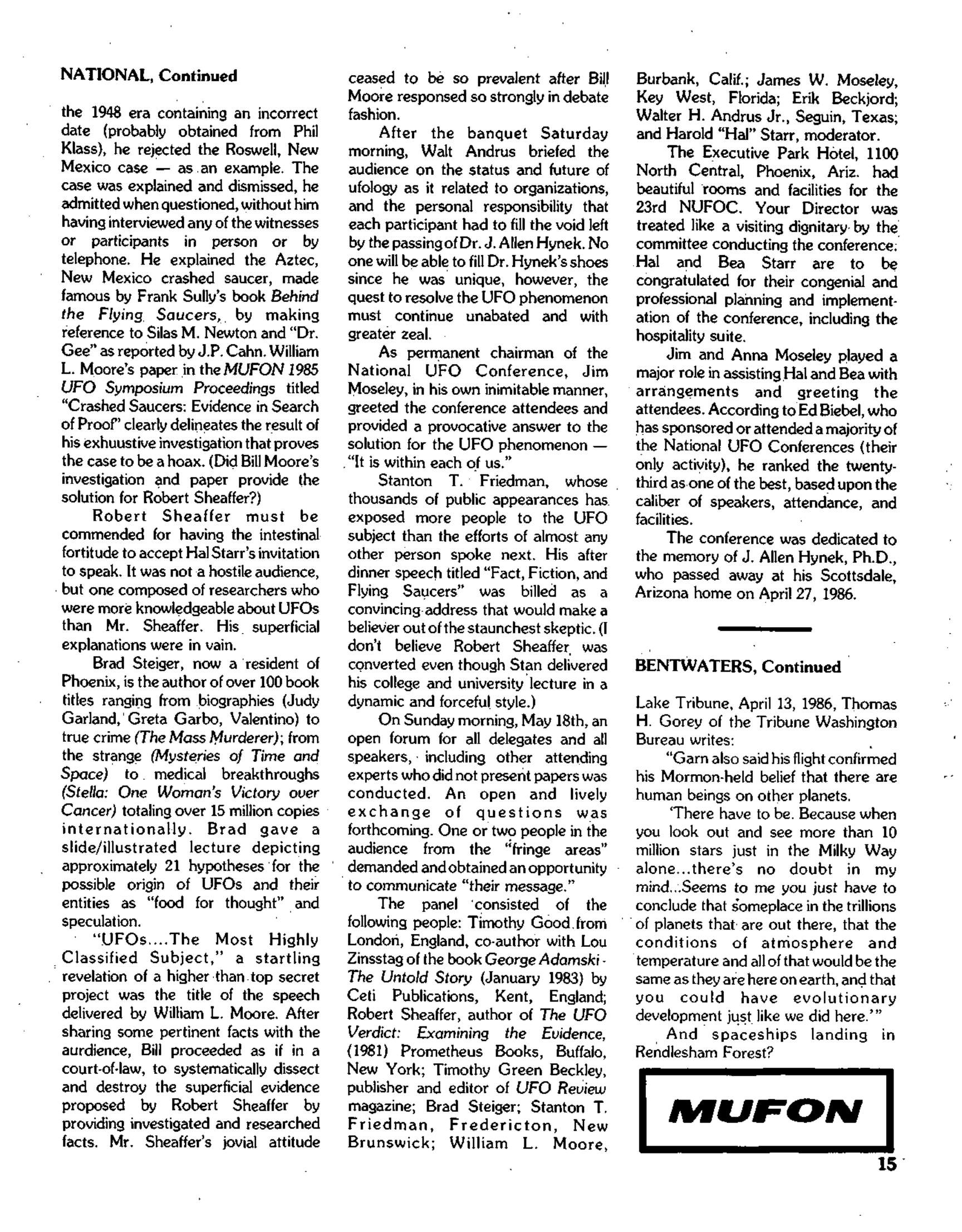 Mufon Ufo Journal 1986 8. August