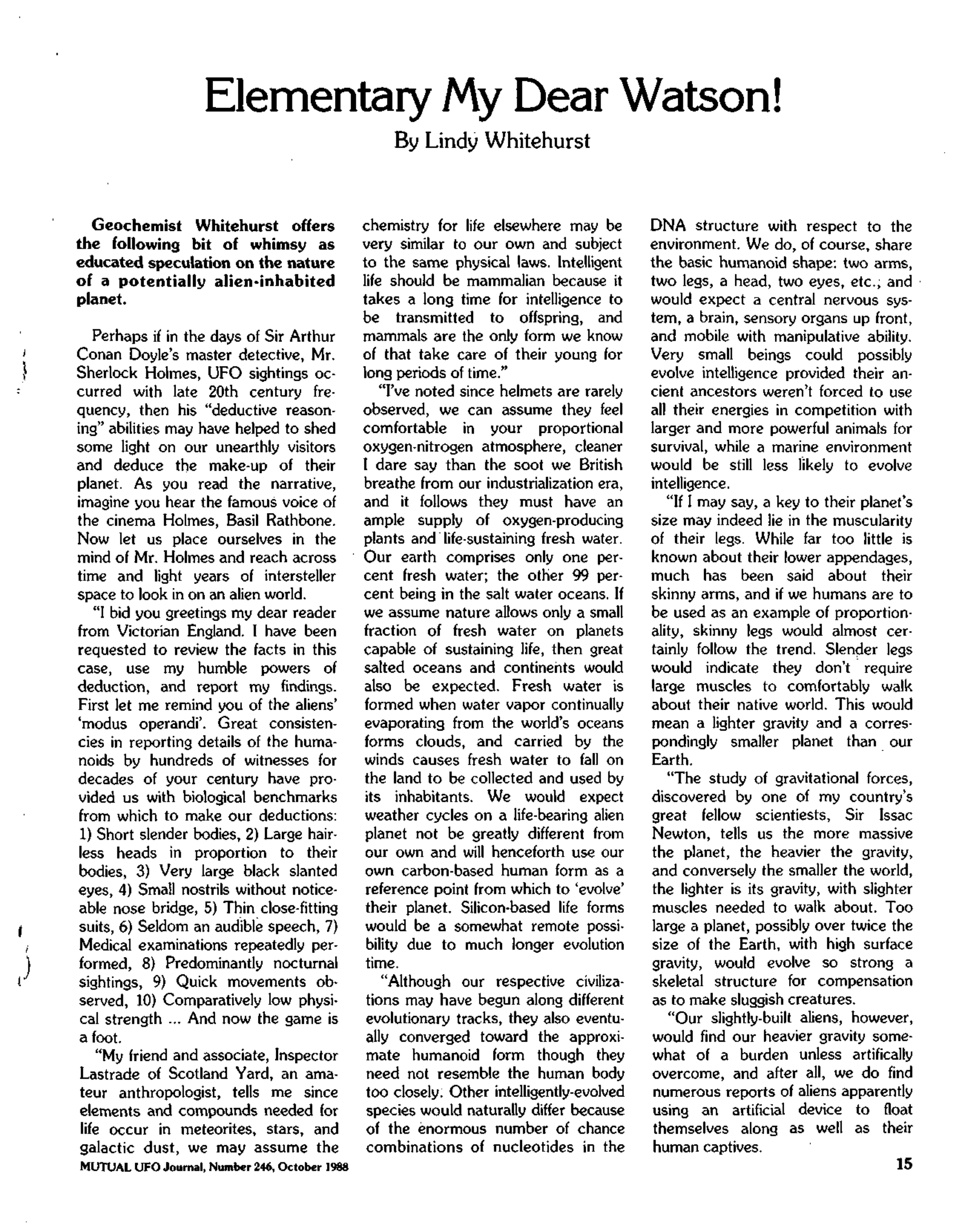 Mufon Ufo Journal 1988 10. October