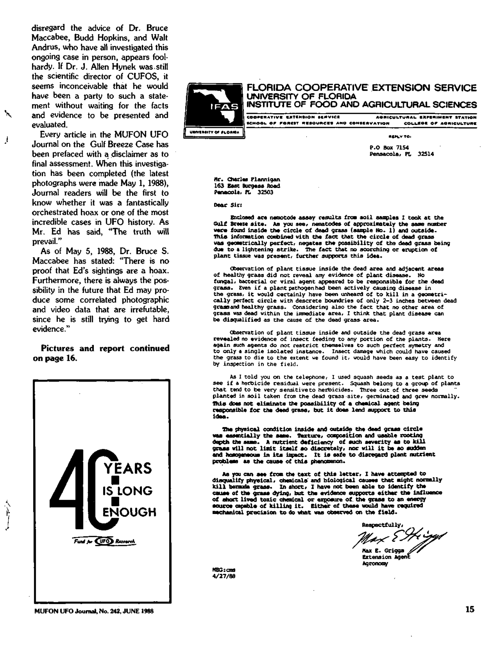 Mufon Ufo Journal 1988 6. June