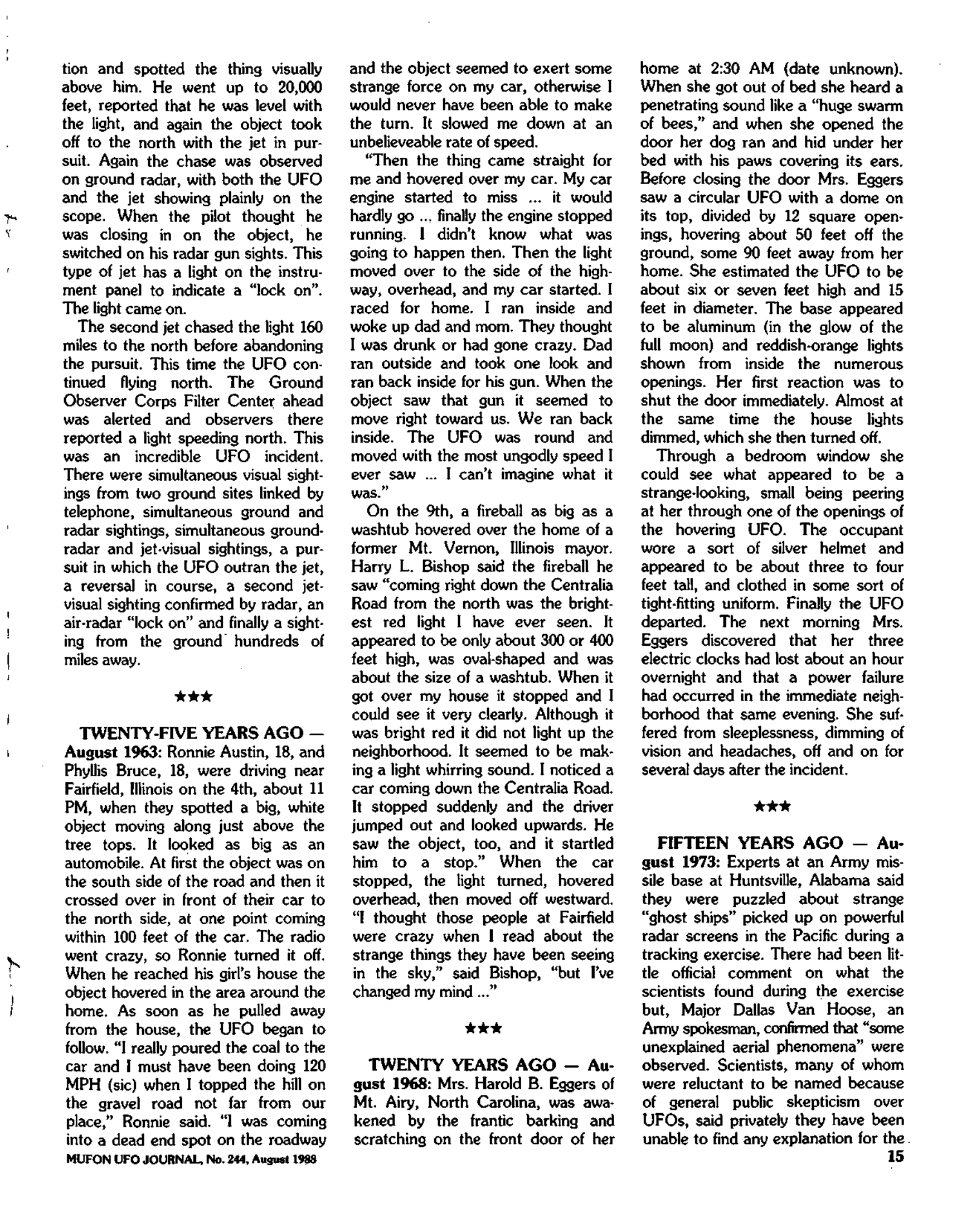 Mufon Ufo Journal 1988 8. August