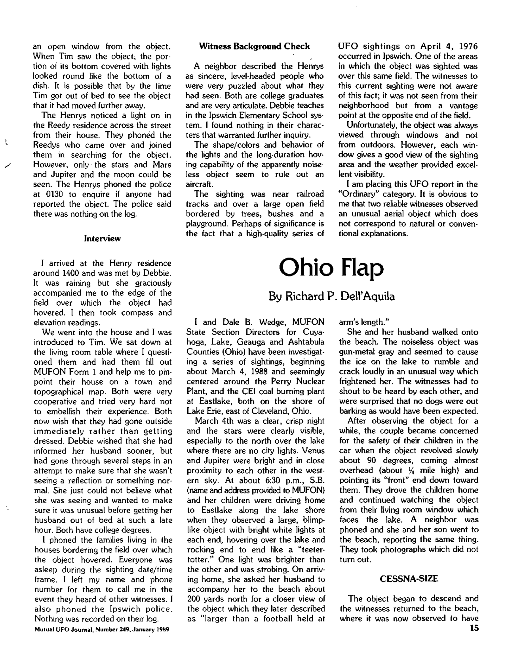 Mufon Ufo Journal 1989 1. January