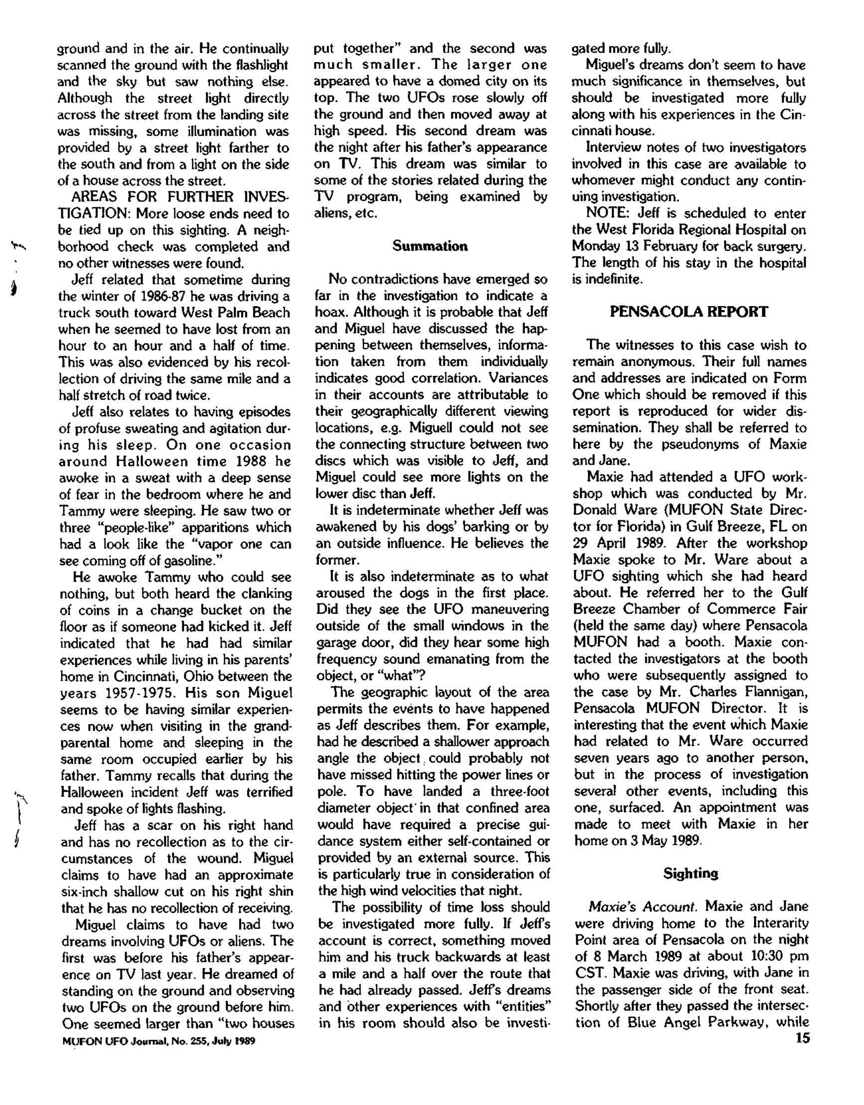Mufon Ufo Journal 1989 7. July