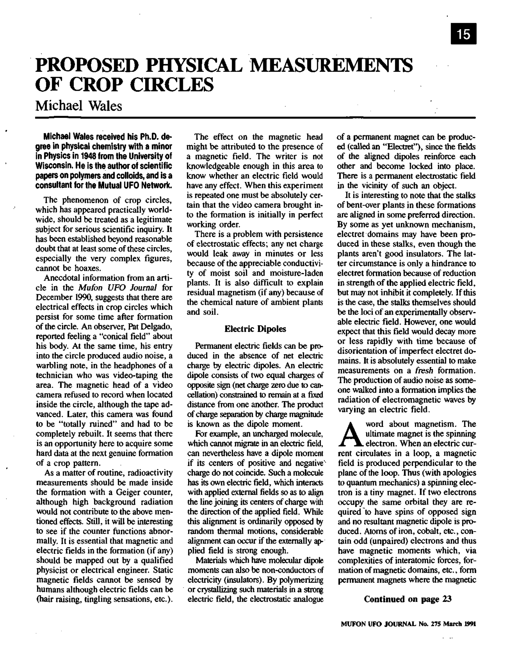 Mufon Ufo Journal 1991 3. March