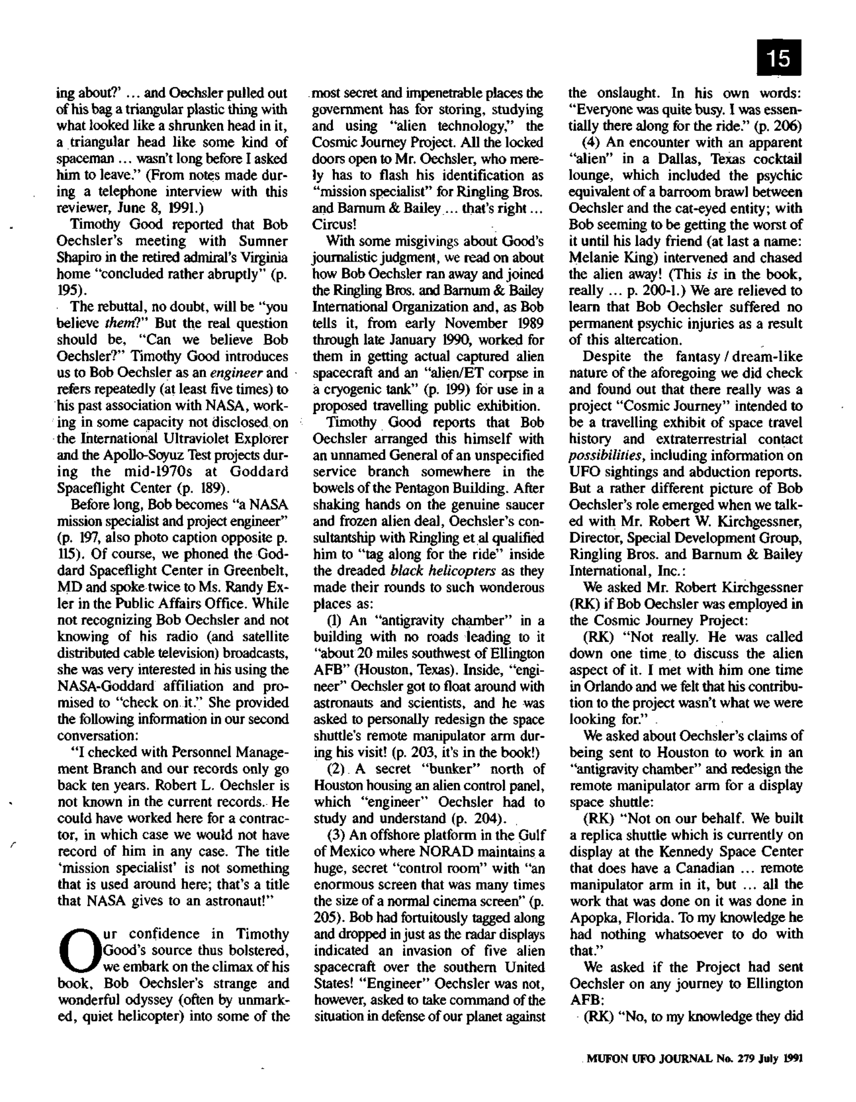 Mufon Ufo Journal 1991 7. July