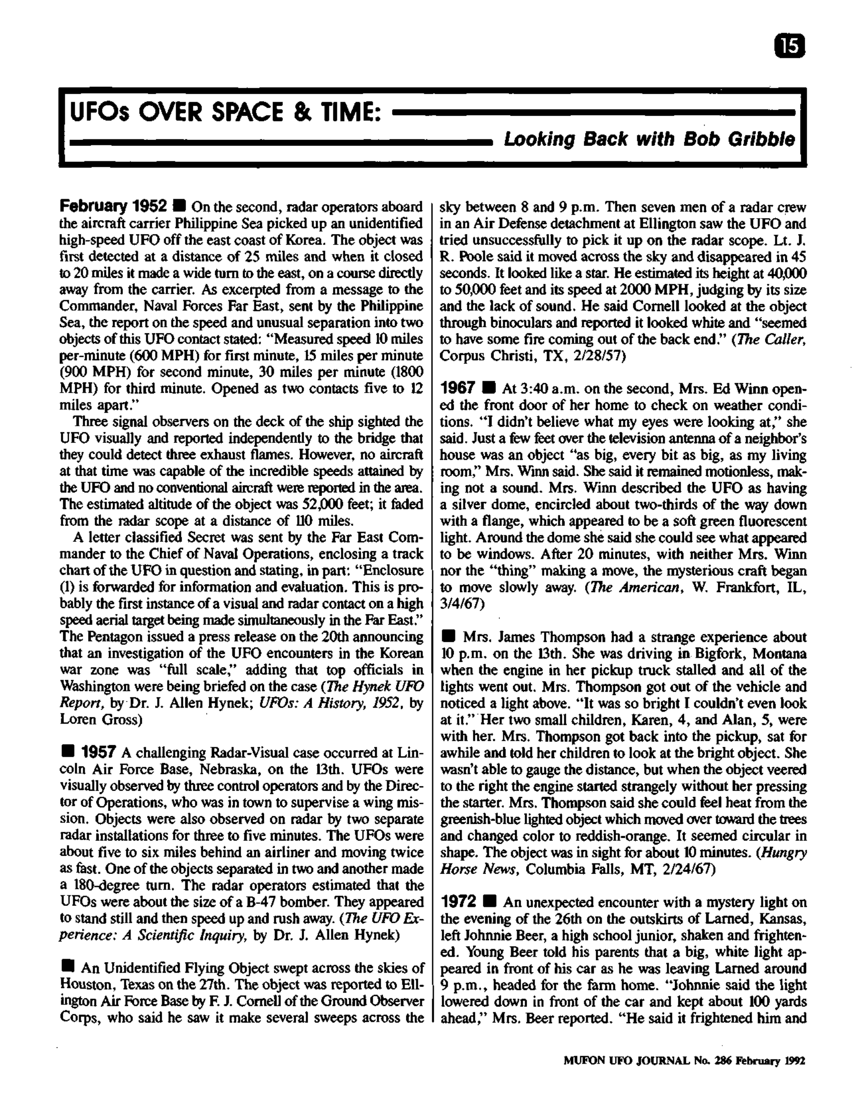 Mufon Ufo Journal 1992 2. February