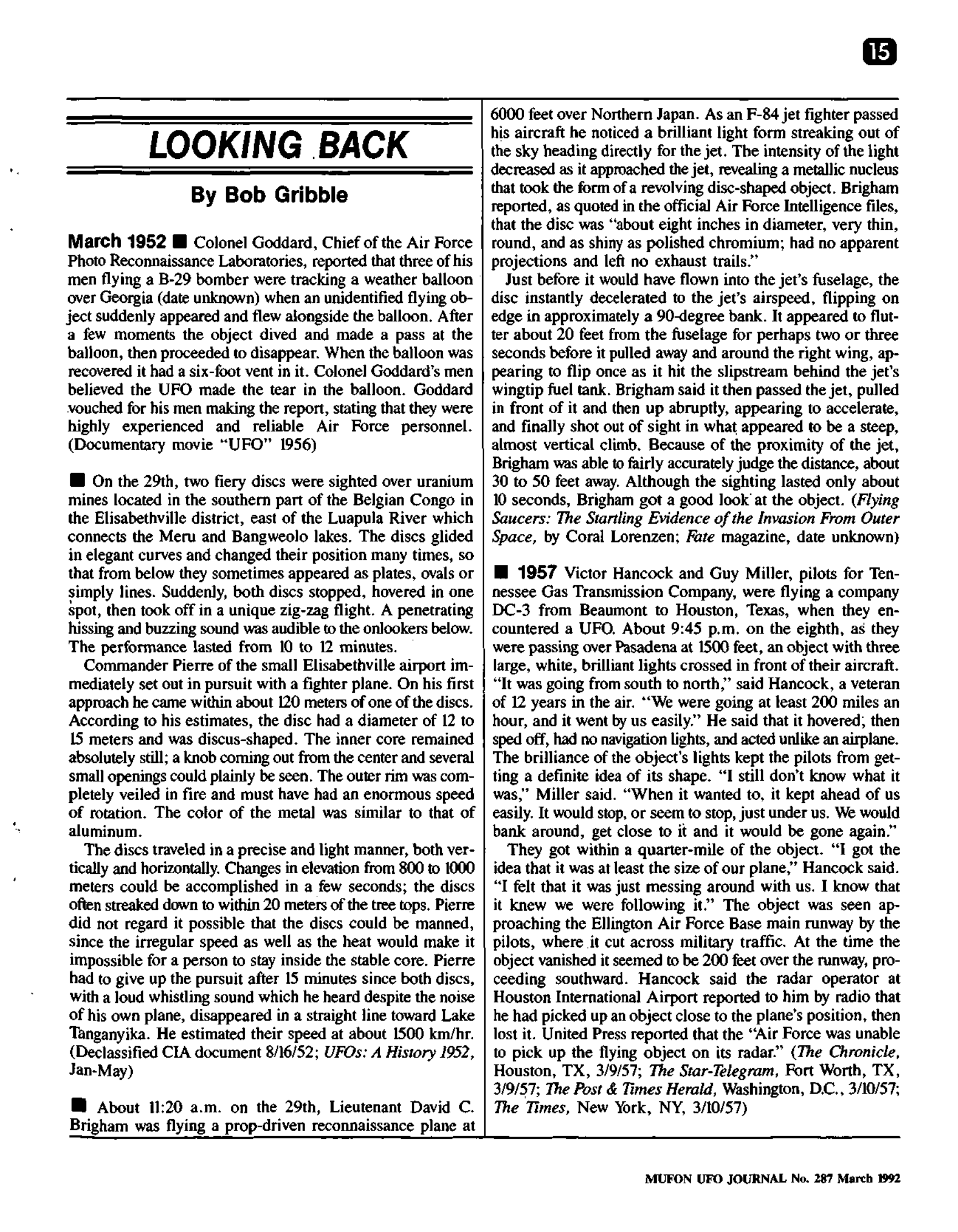 Mufon Ufo Journal 1992 3. March