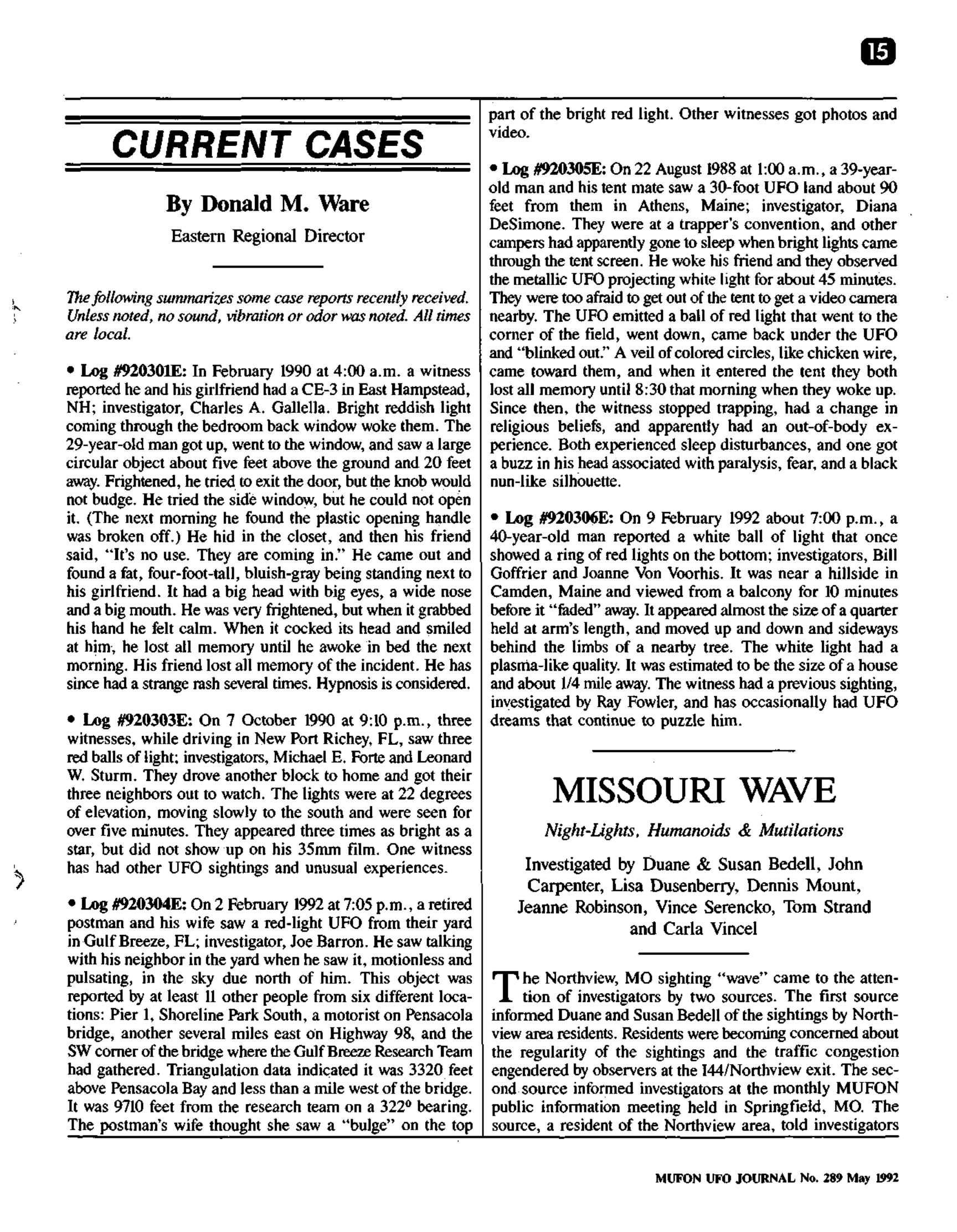 Mufon Ufo Journal 1992 5. May