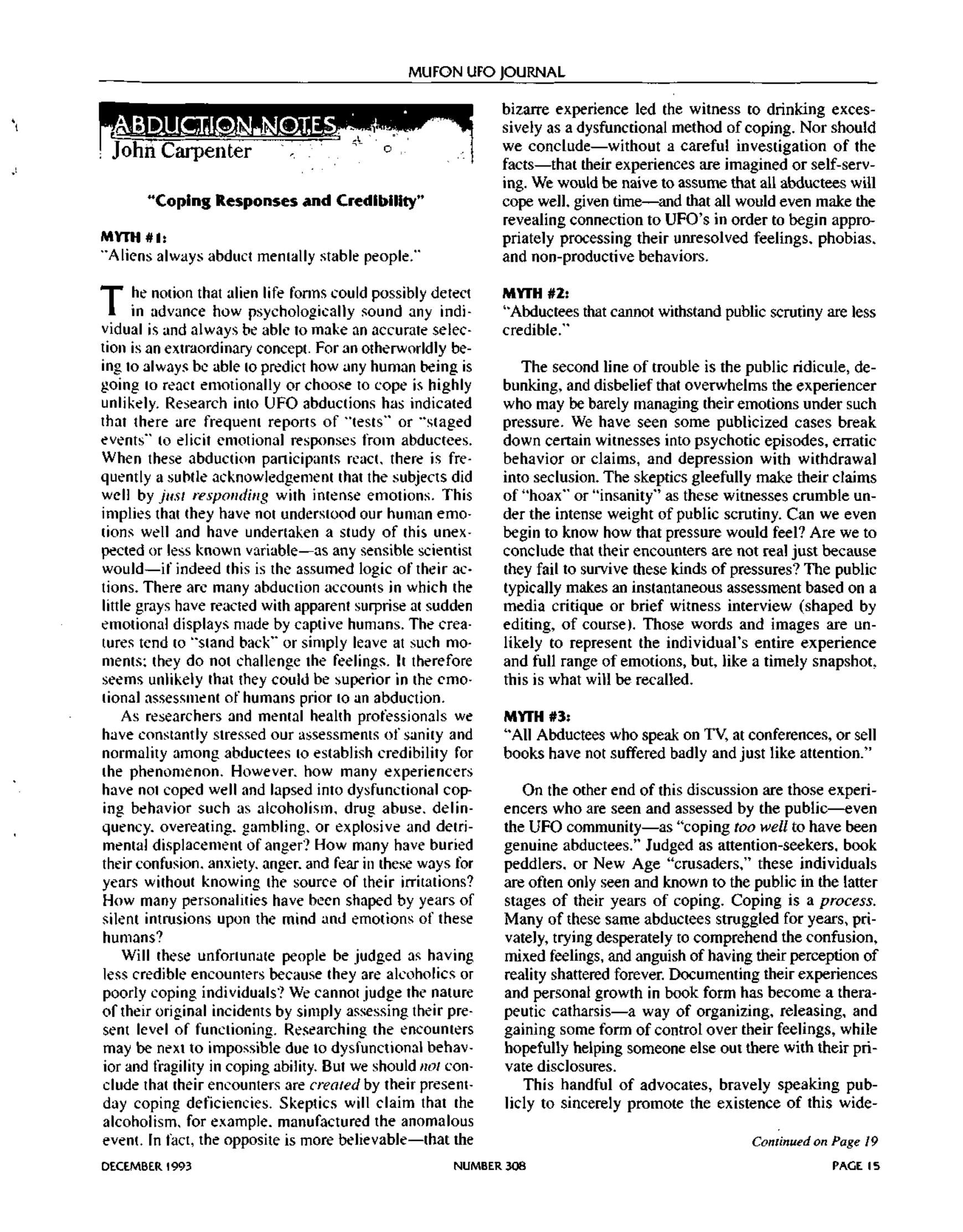 Mufon Ufo Journal 1993 12. December
