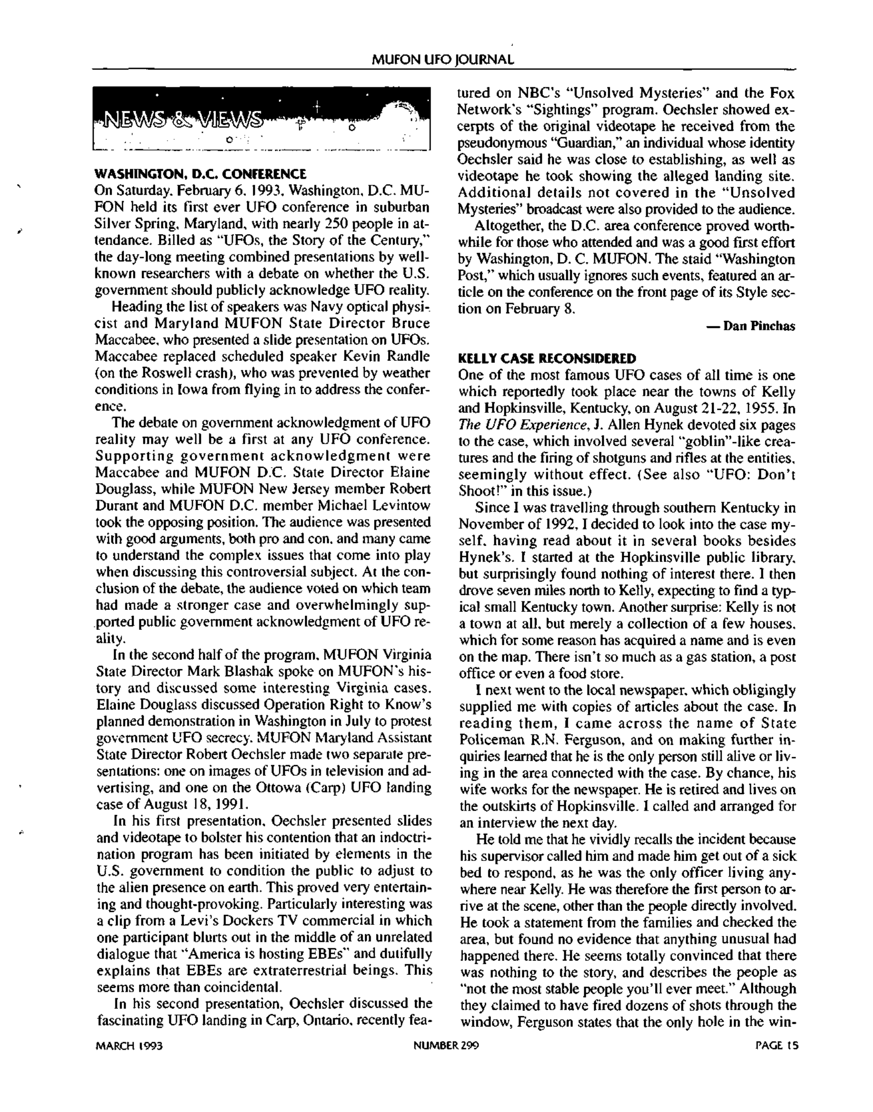 Mufon Ufo Journal 1993 3. March