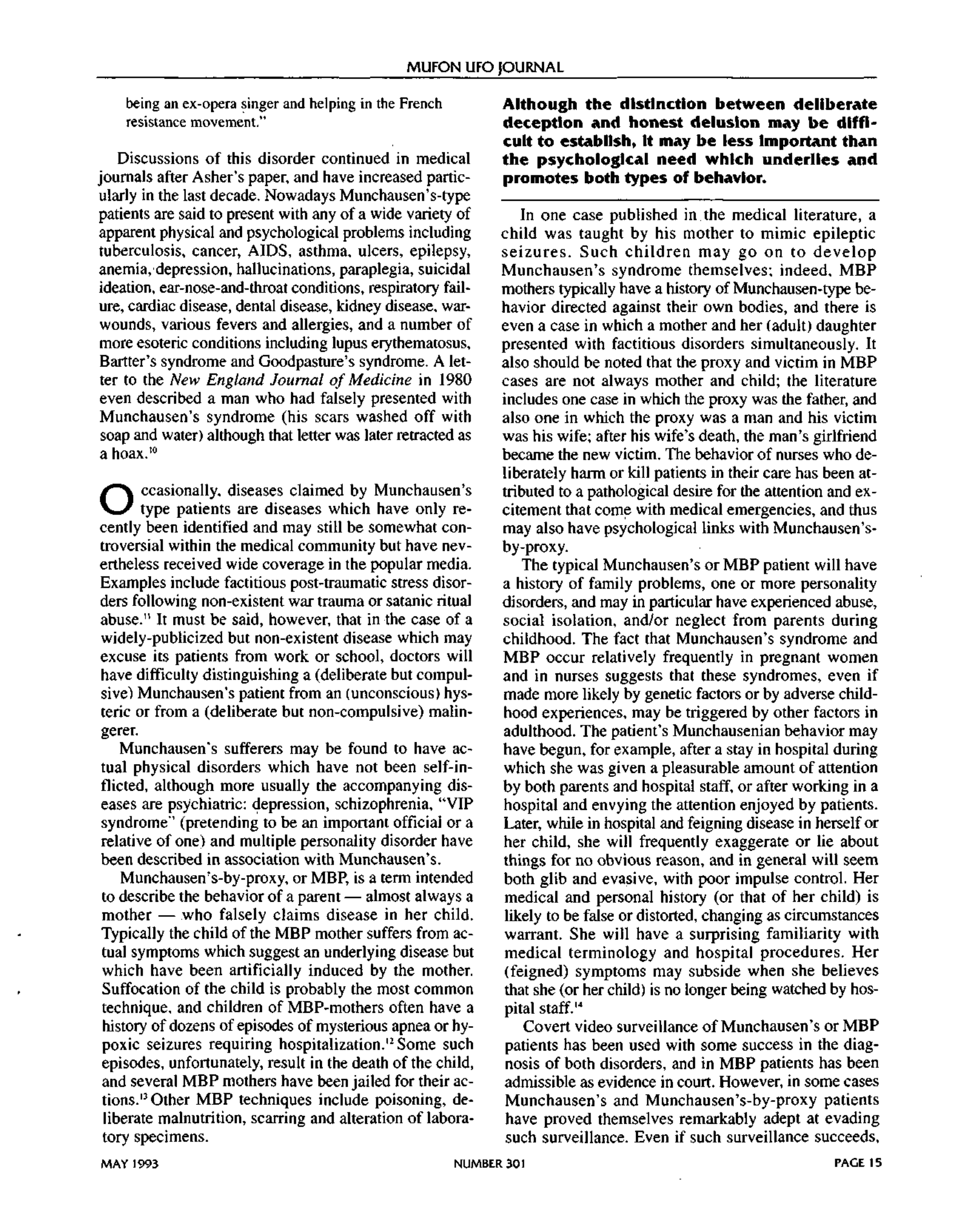 Mufon Ufo Journal 1993 5. May