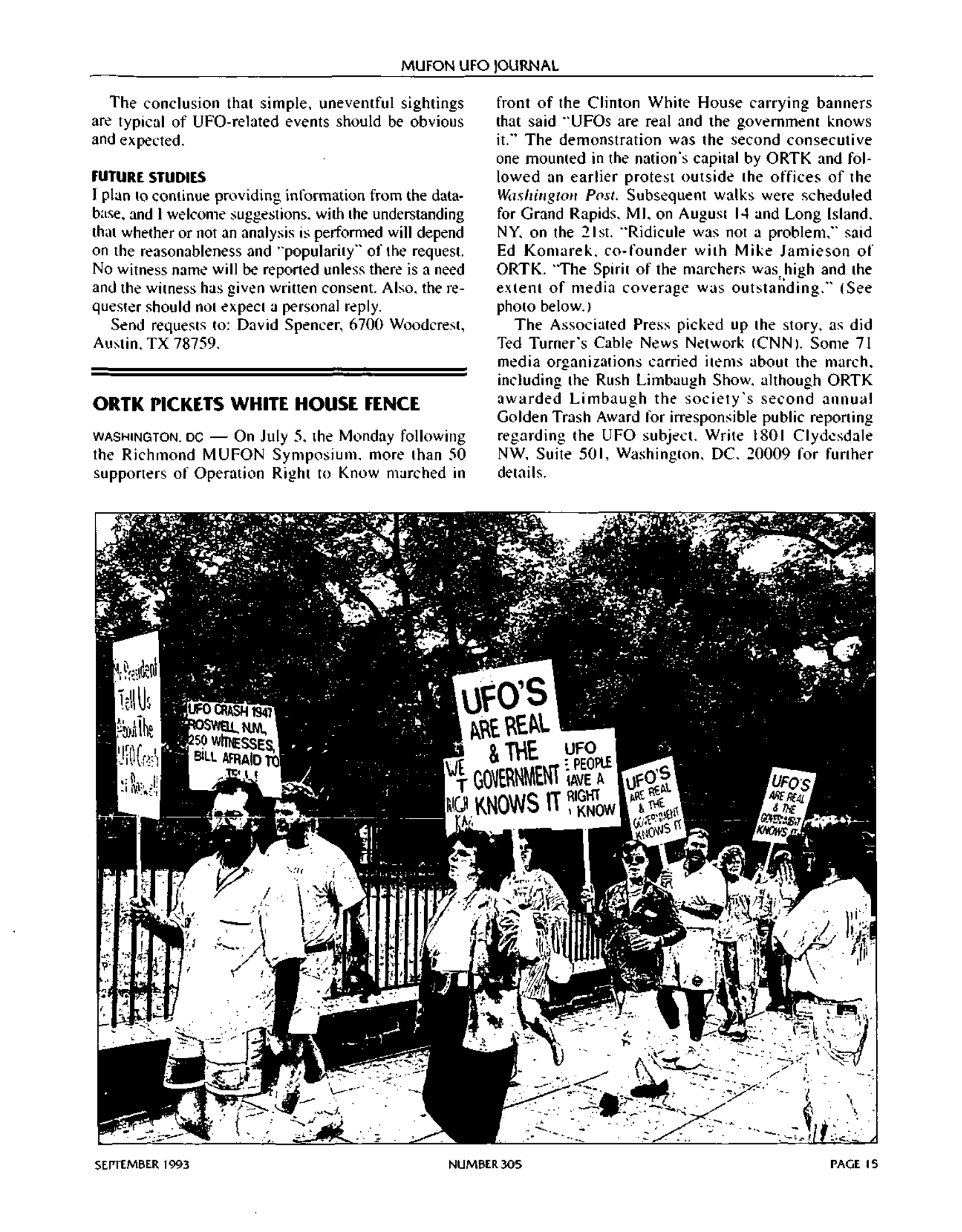 Mufon Ufo Journal 1993 9. September