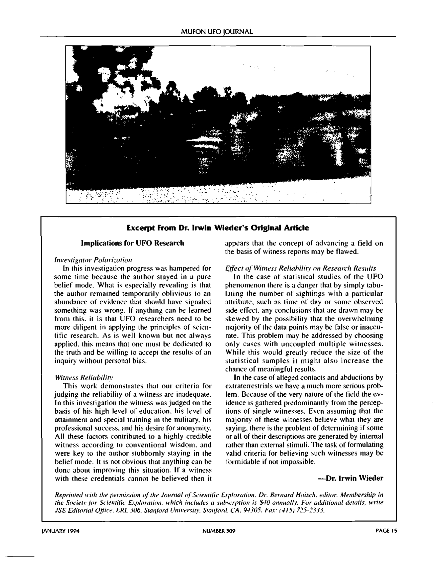 Mufon Ufo Journal 1994 1. January