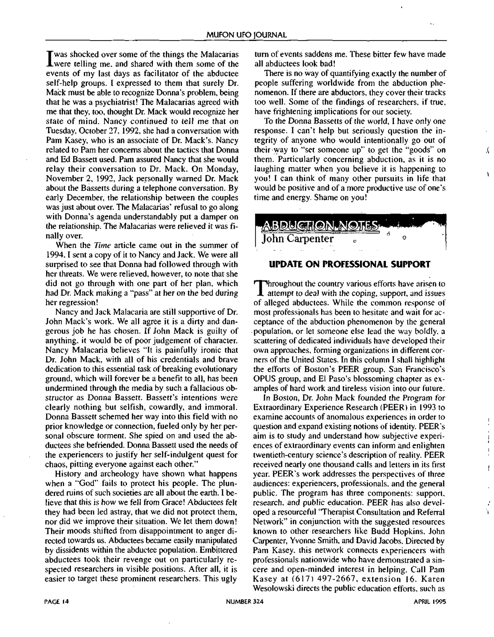 Mufon Ufo Journal 1995 4. April