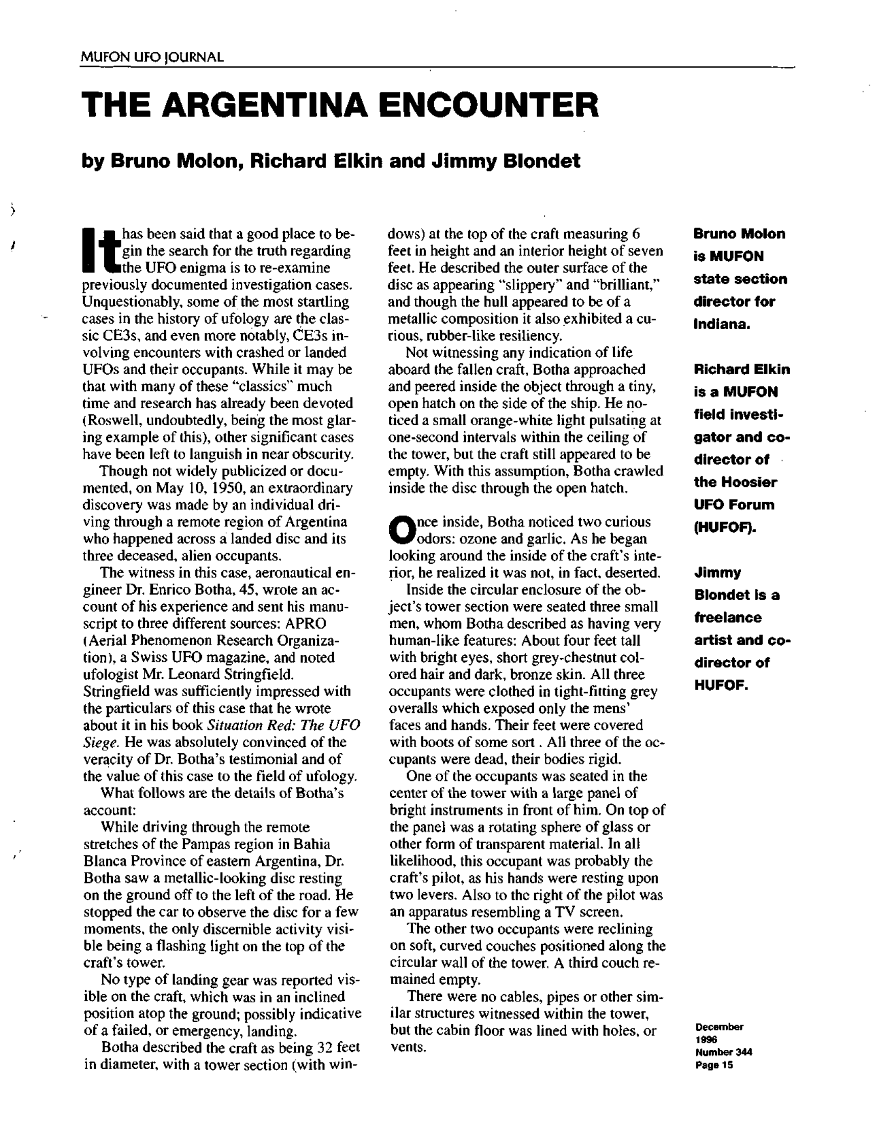 Mufon Ufo Journal 1996 12. December