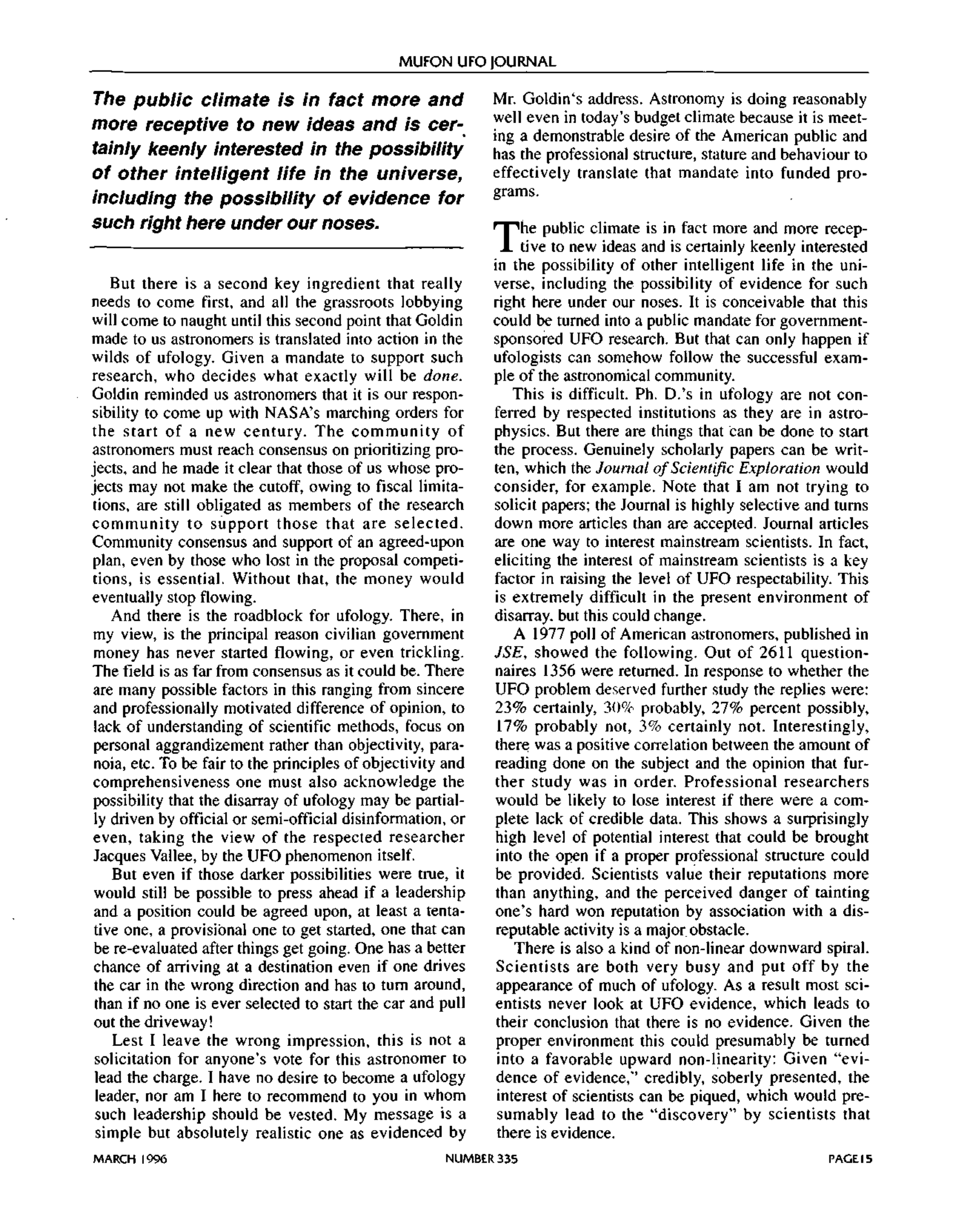 Mufon Ufo Journal 1996 3. March
