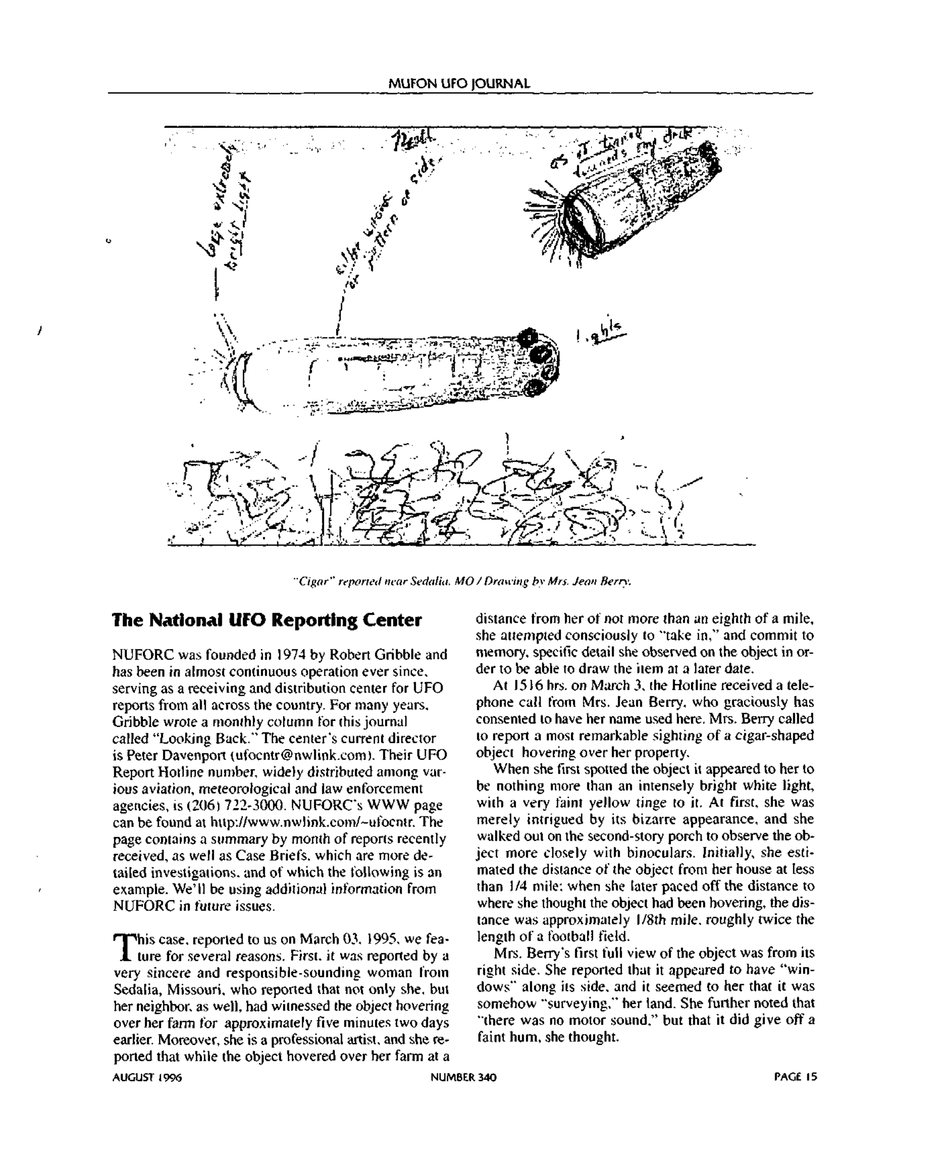 Mufon Ufo Journal 1996 8. August