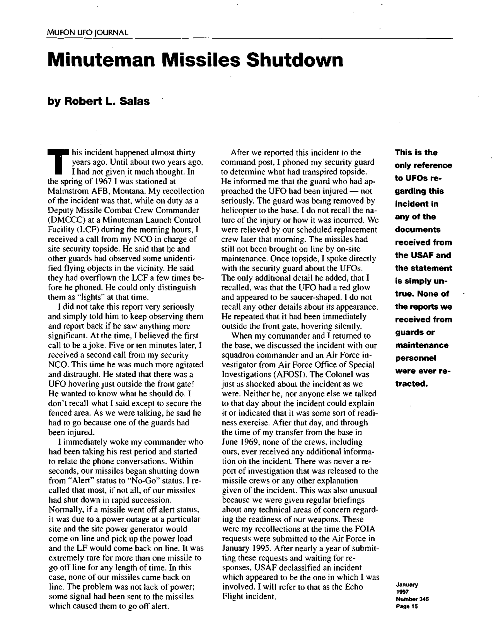 Mufon Ufo Journal 1997 1. January