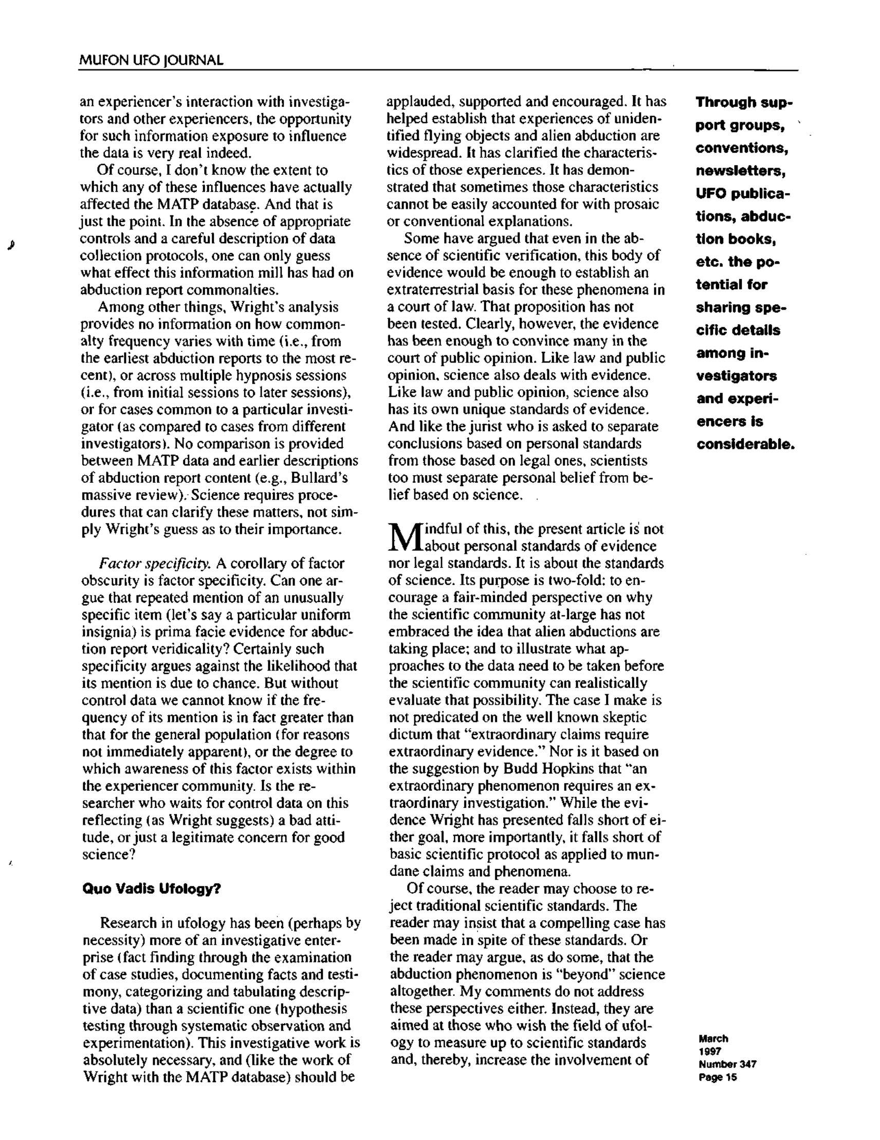 Mufon Ufo Journal 1997 3. March