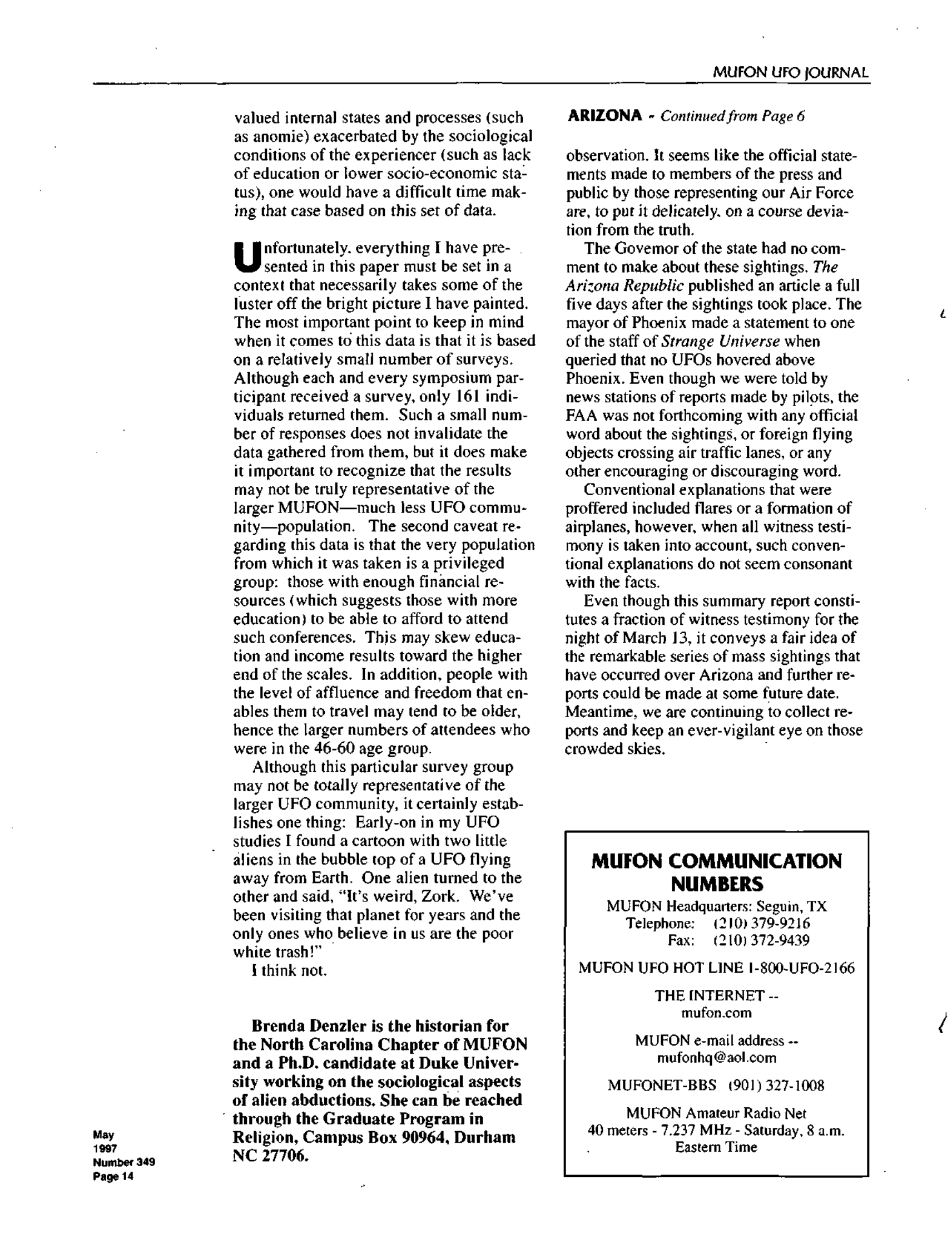 Mufon Ufo Journal 1997 5. May