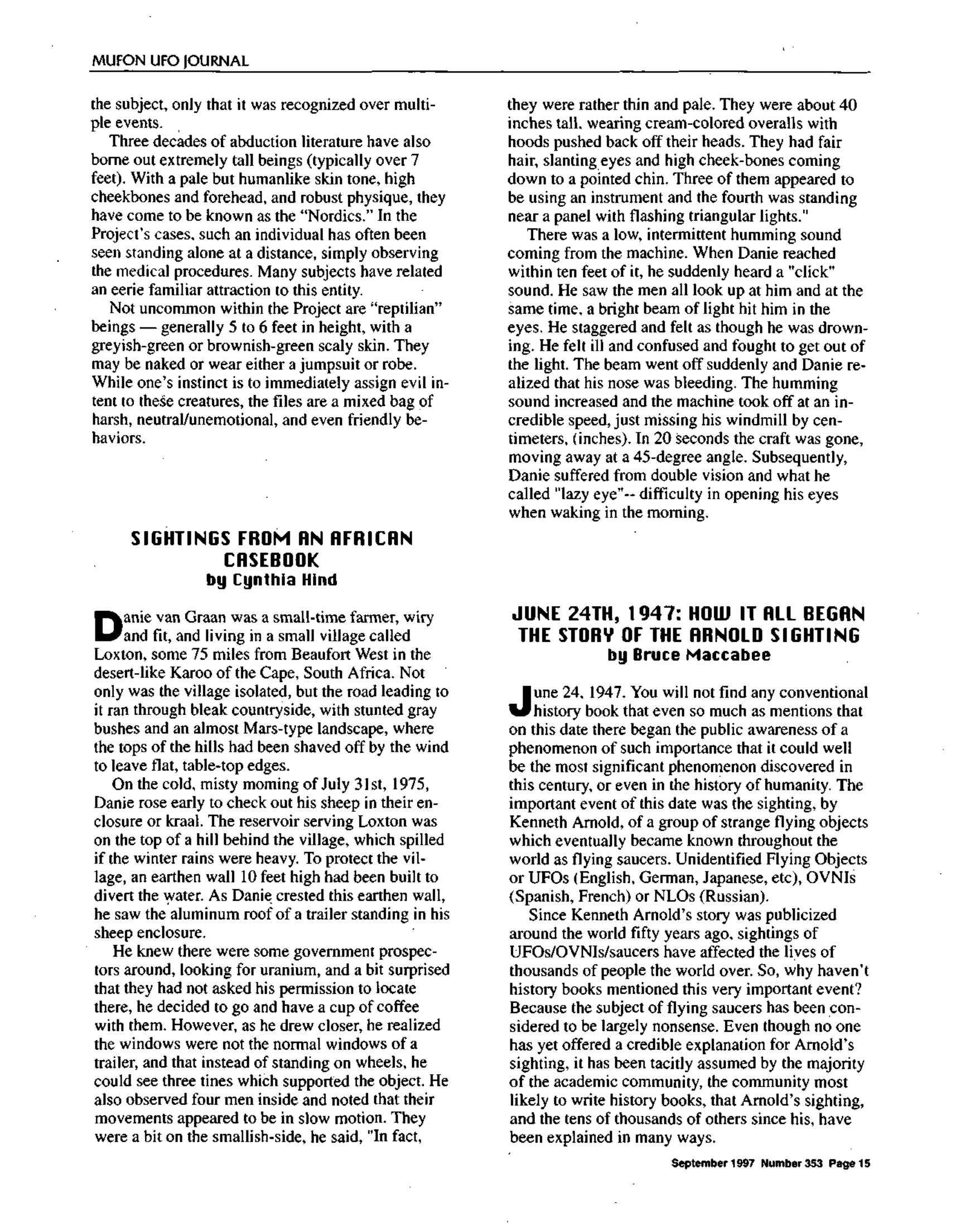 Mufon Ufo Journal 1997 9. September
