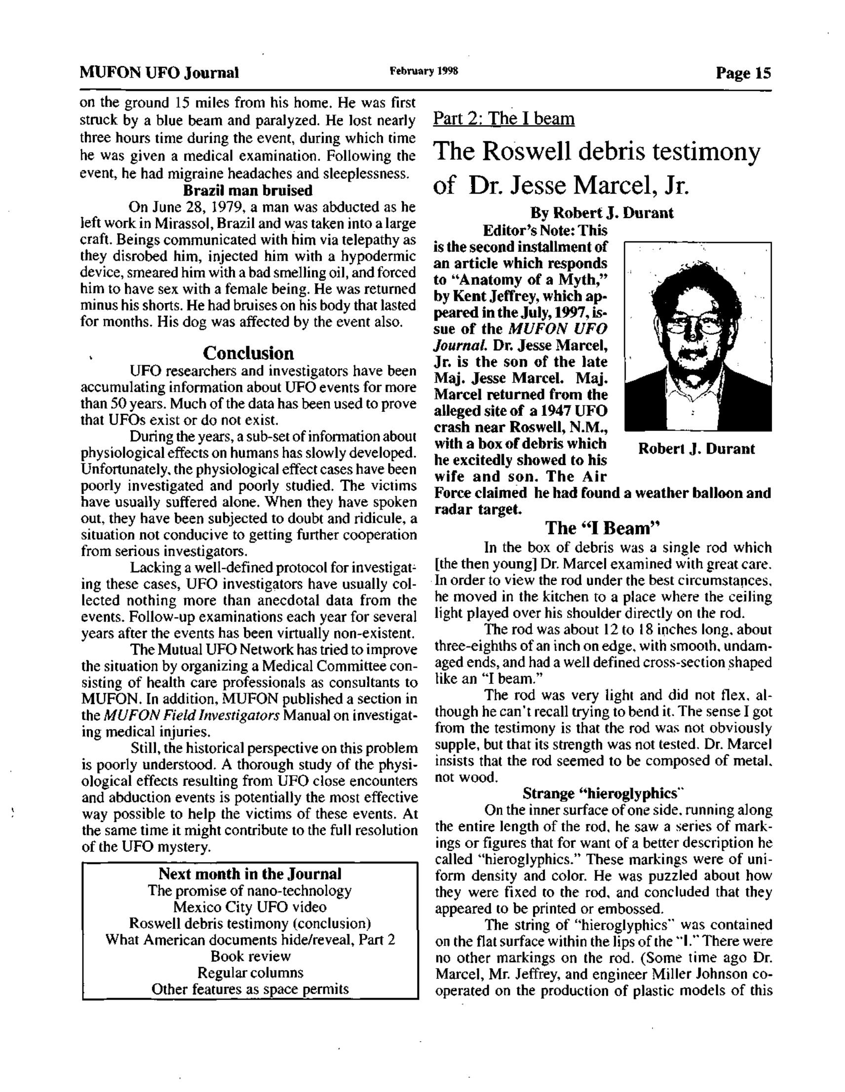 Mufon Ufo Journal 1998 2. February