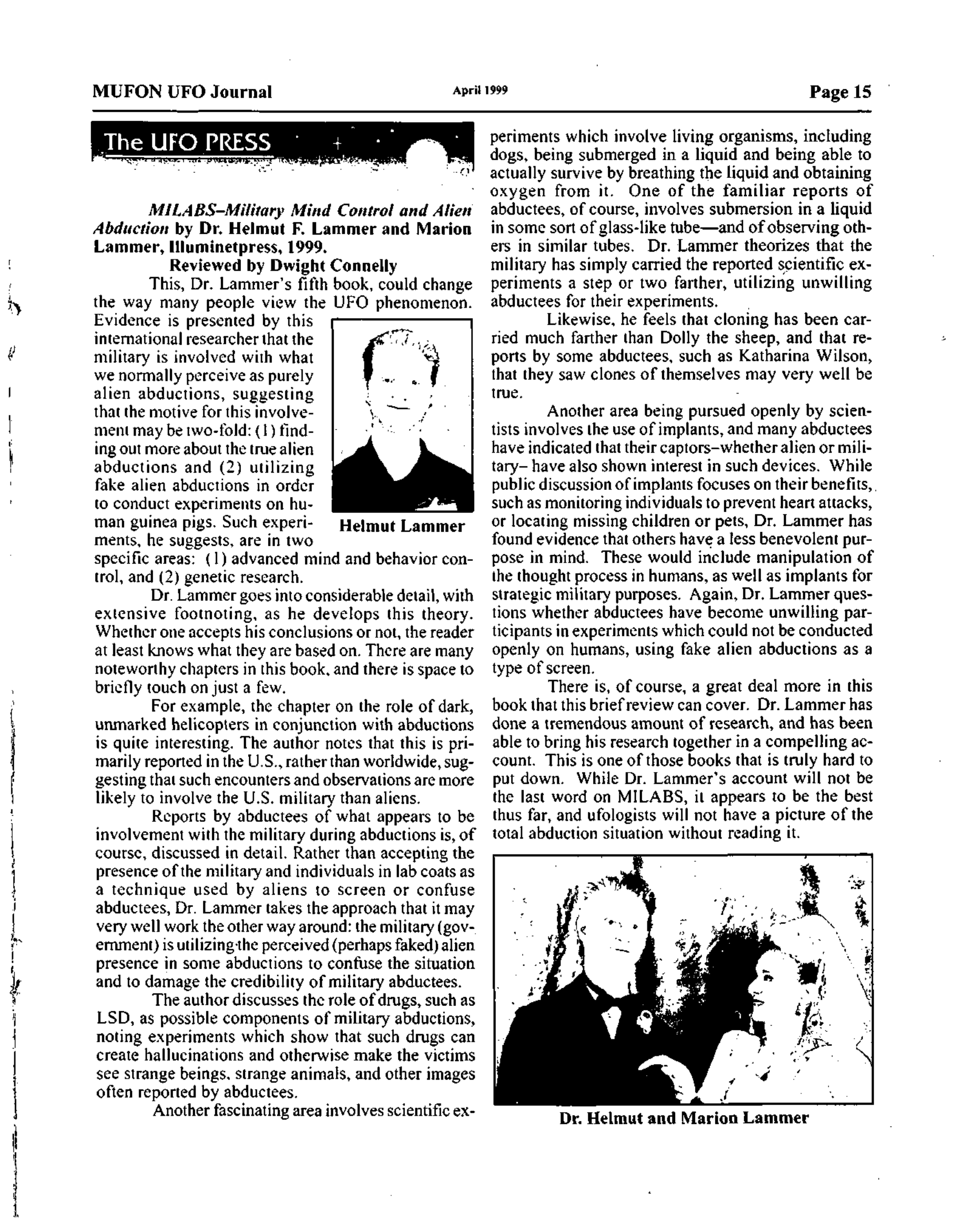 Mufon Ufo Journal 1999 4. April