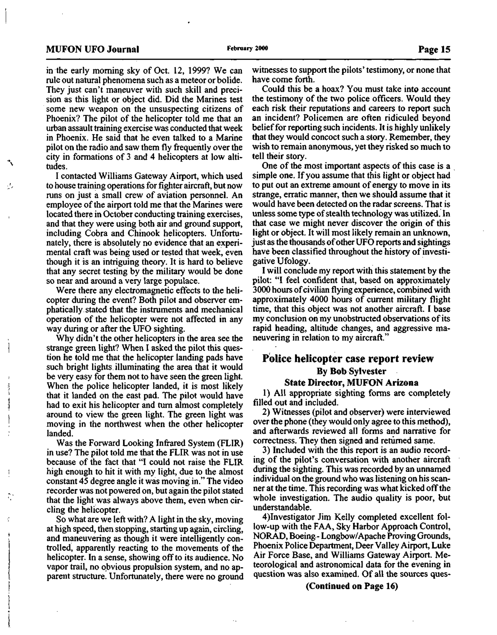 Mufon Ufo Journal 2000 2. February
