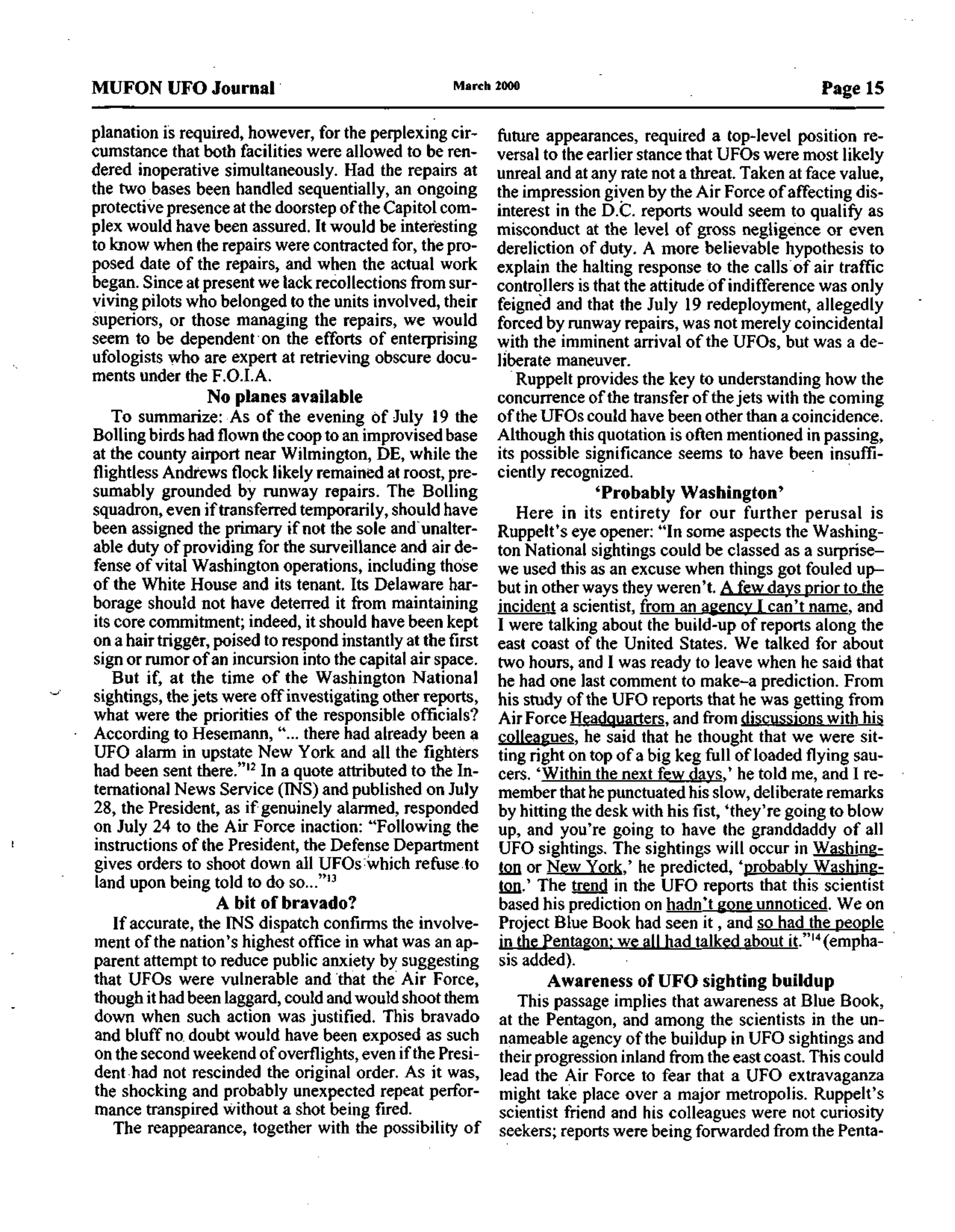 Mufon Ufo Journal 2000 3. March