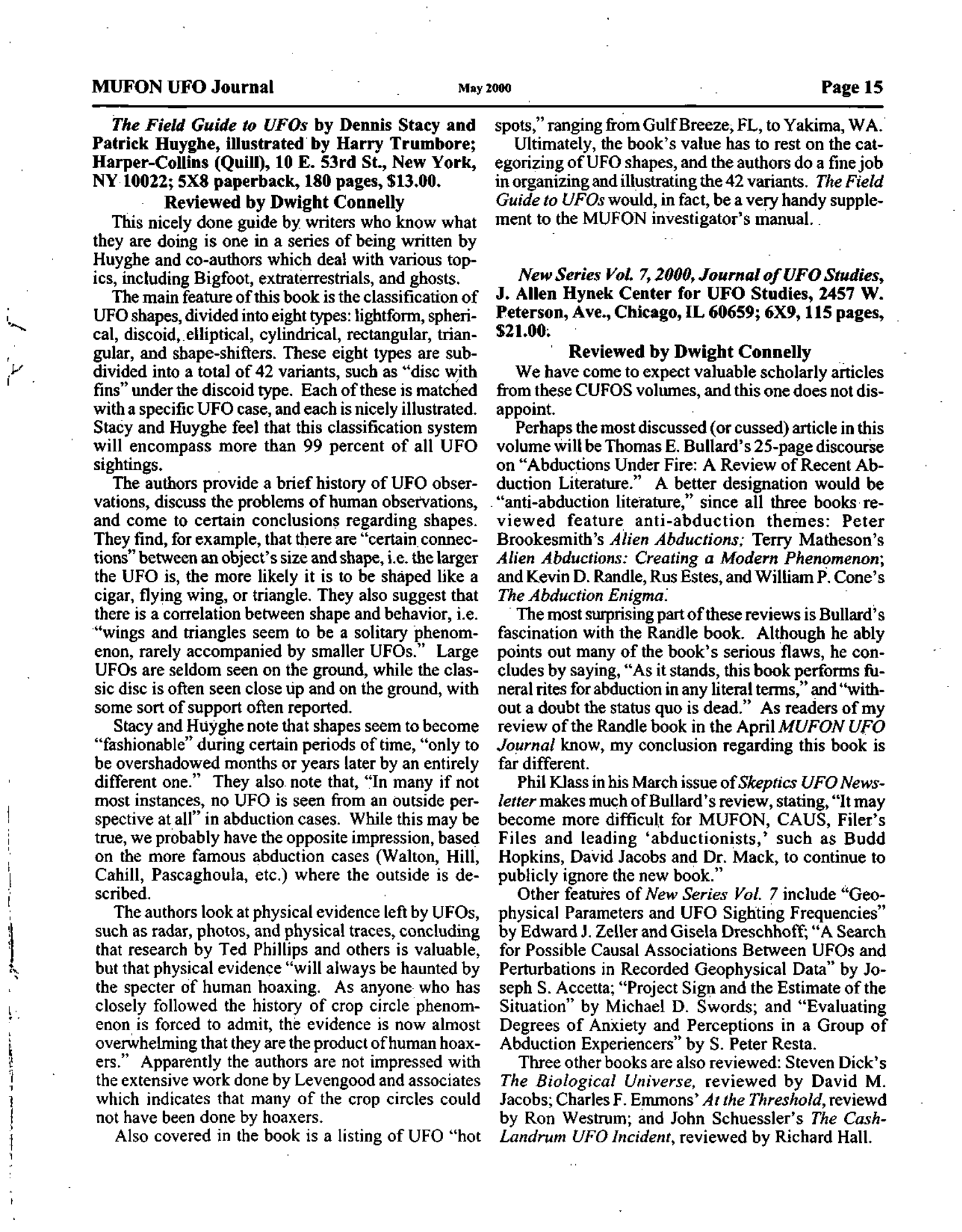 Mufon Ufo Journal 2000 5. May