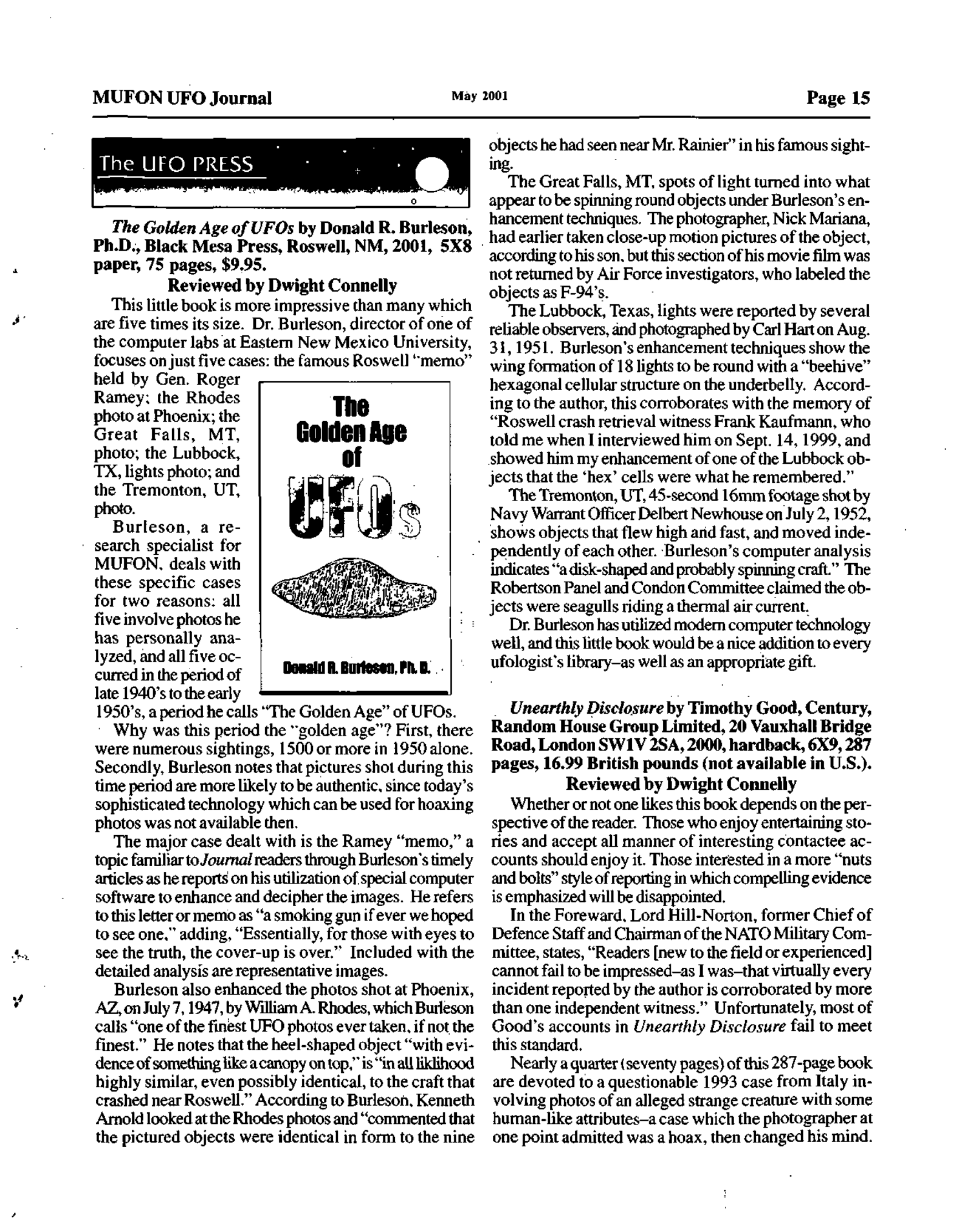 Mufon Ufo Journal 2001 5. May