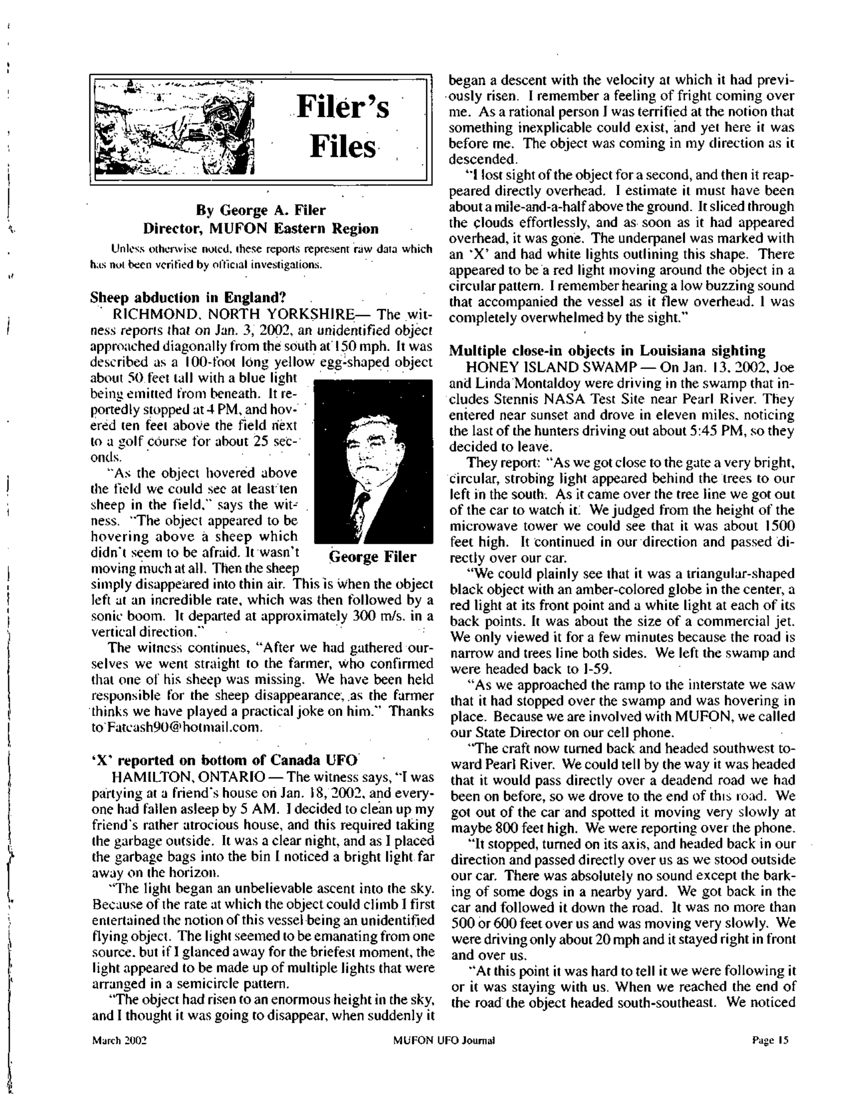Mufon Ufo Journal 2002 3. March