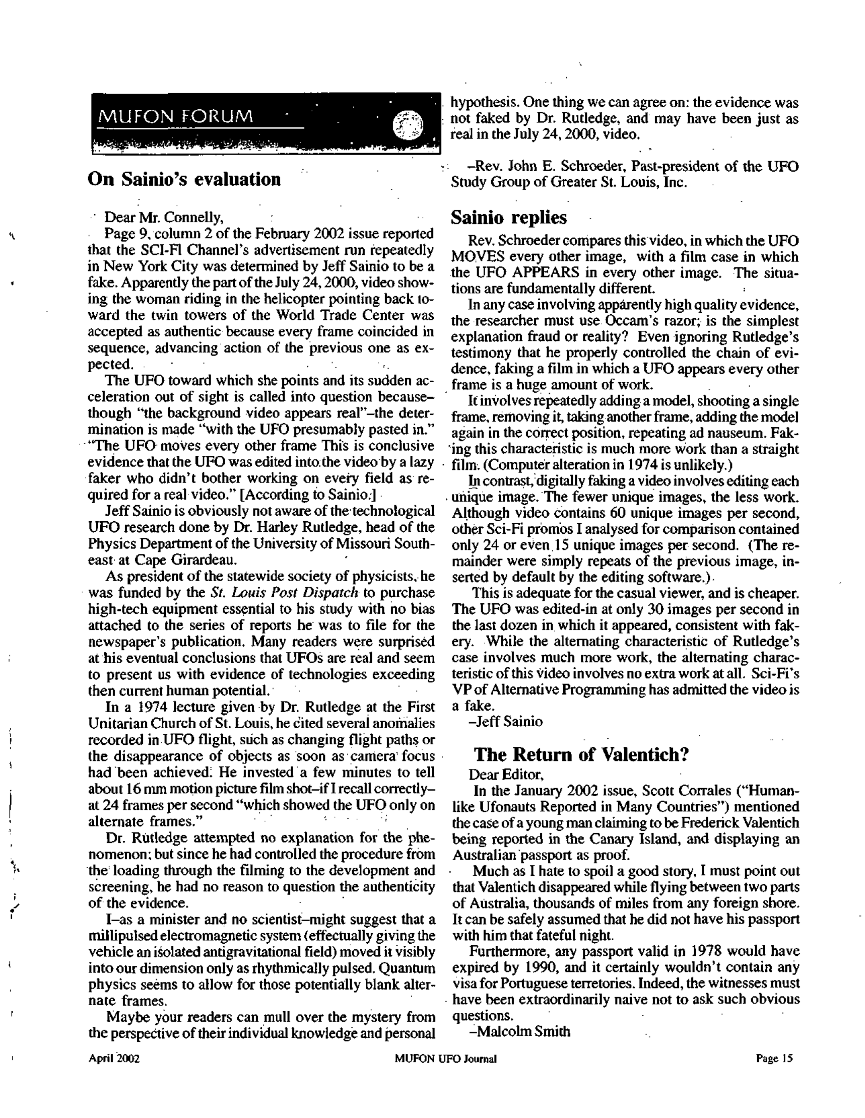 Mufon Ufo Journal 2002 4. April