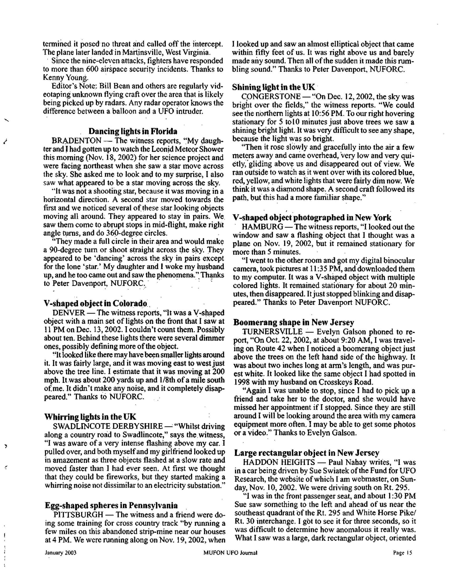 Mufon Ufo Journal 2003 1. January