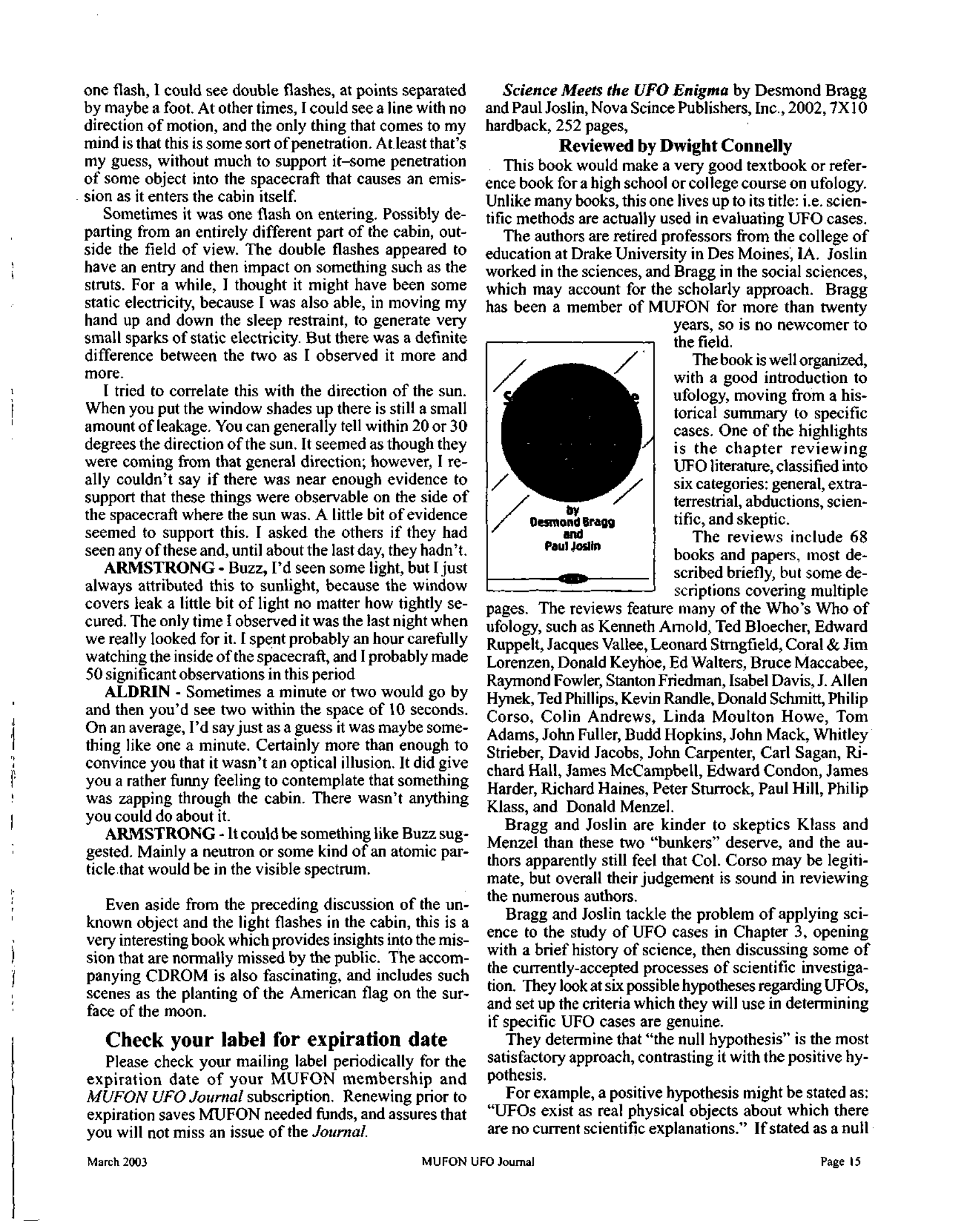 Mufon Ufo Journal 2003 3. March