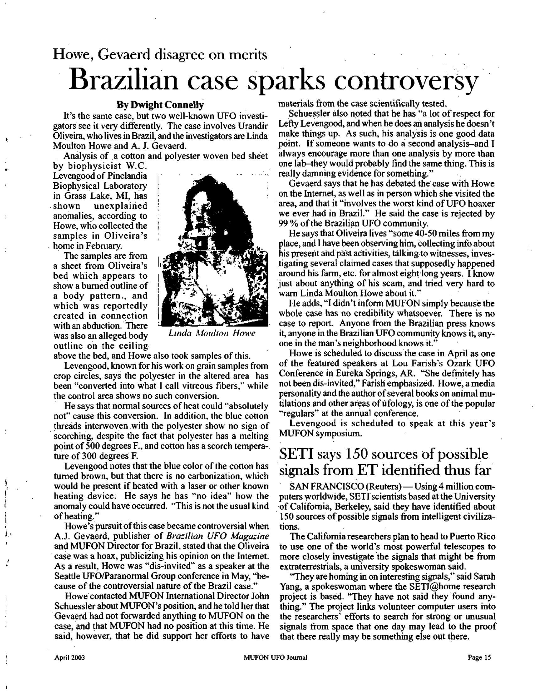 Mufon Ufo Journal 2003 4. April