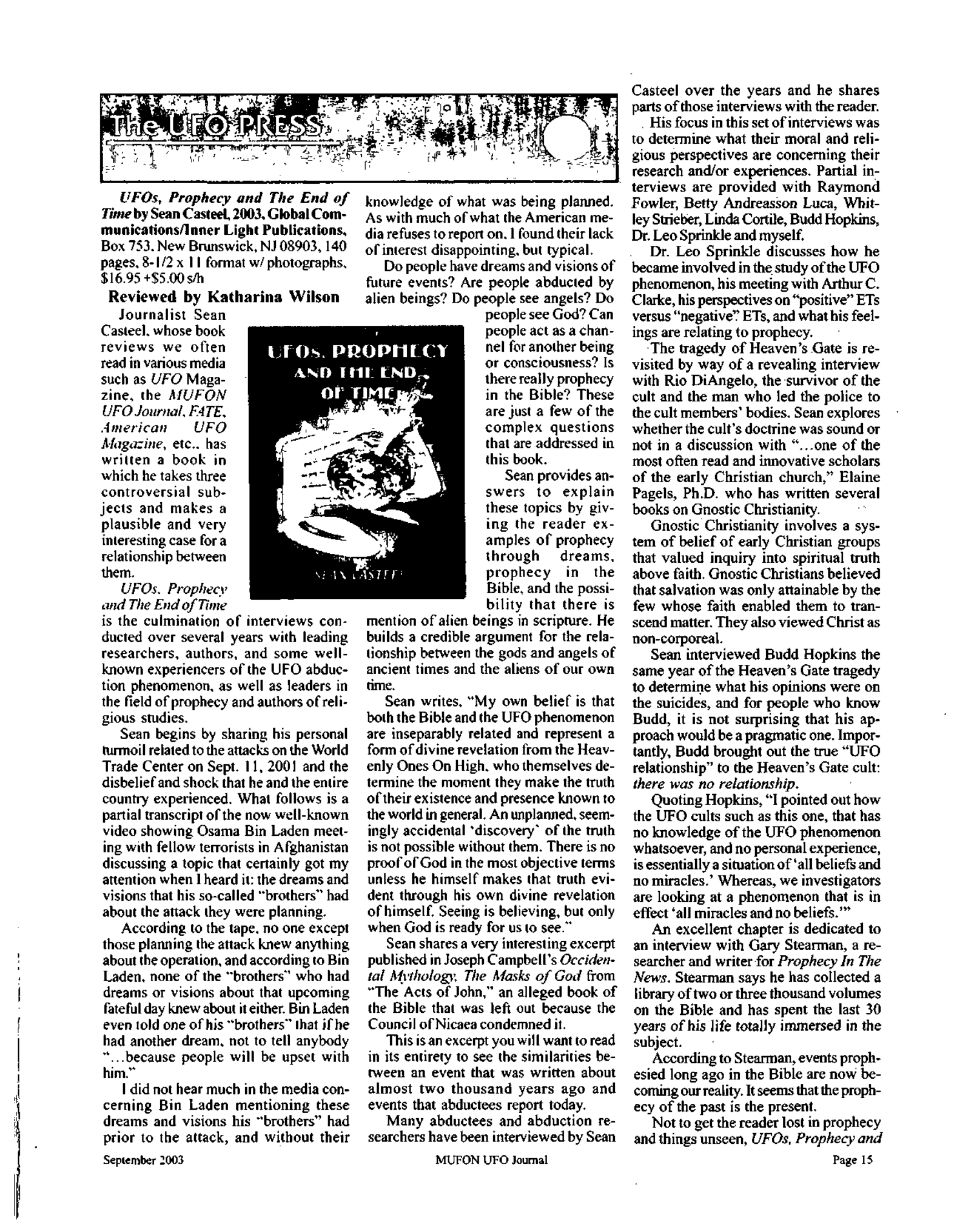 Mufon Ufo Journal 2003 9. September