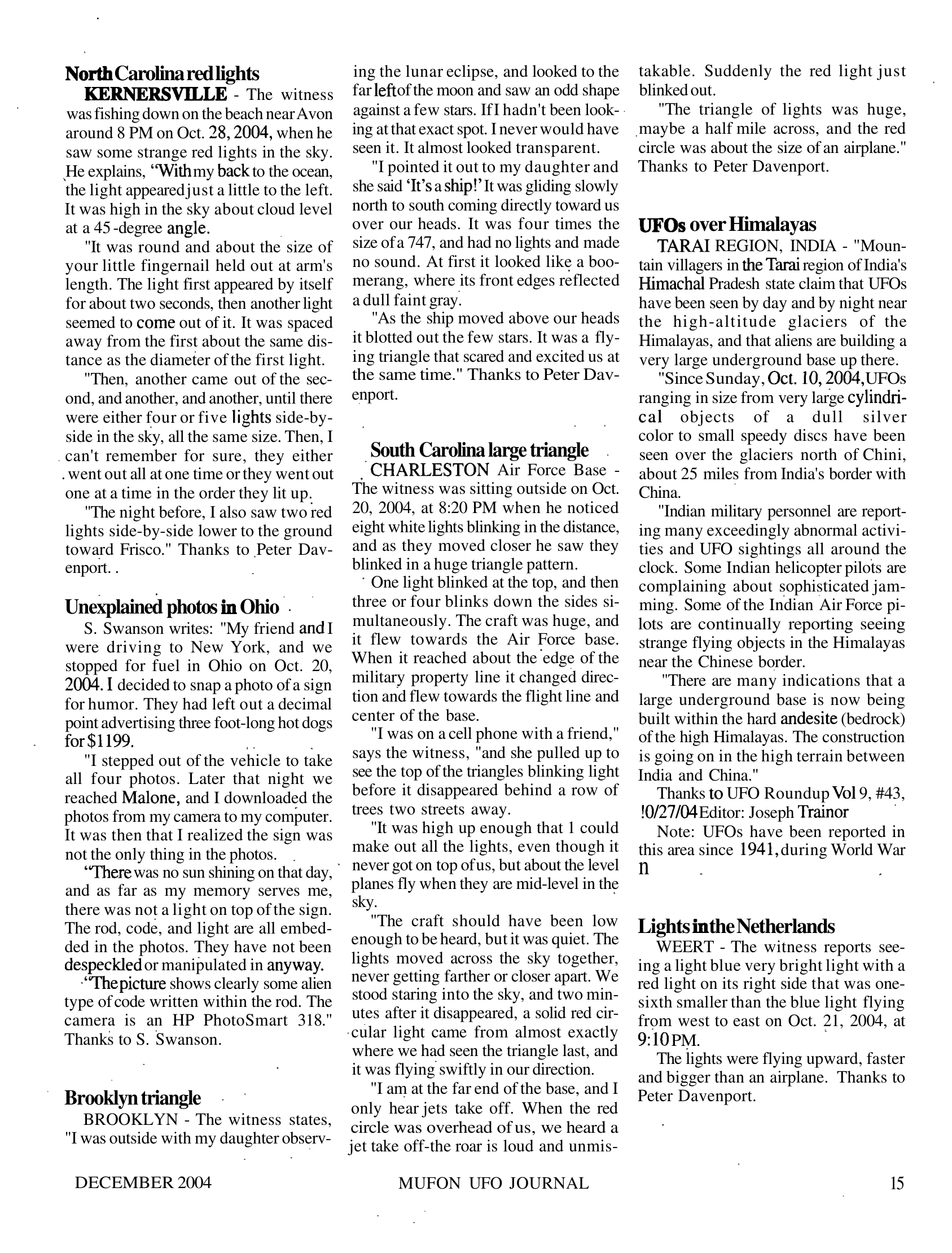 Mufon Ufo Journal 2004 12. December