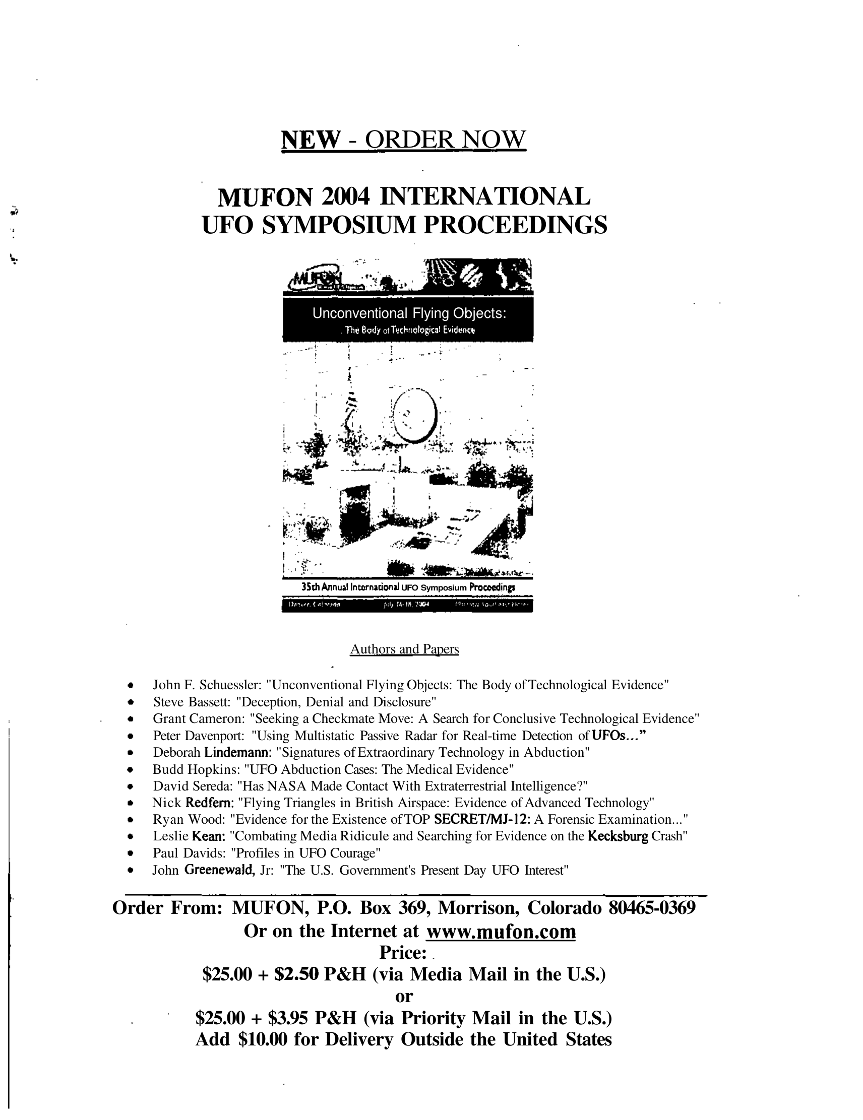 Mufon Ufo Journal 2004 8. August
