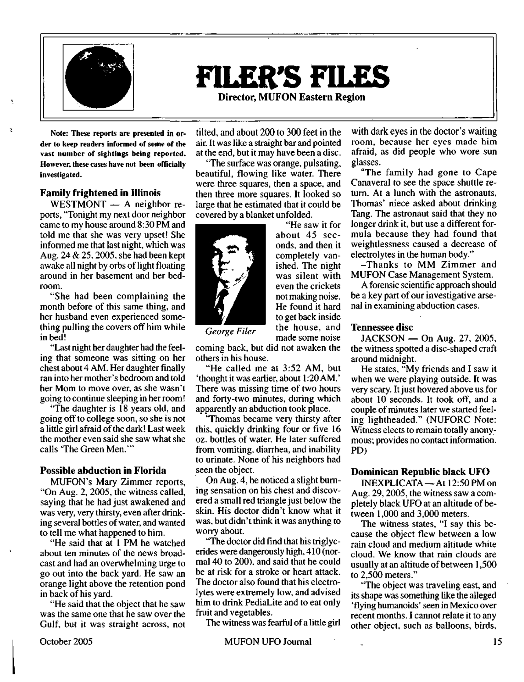 Mufon Ufo Journal 2005 10. October