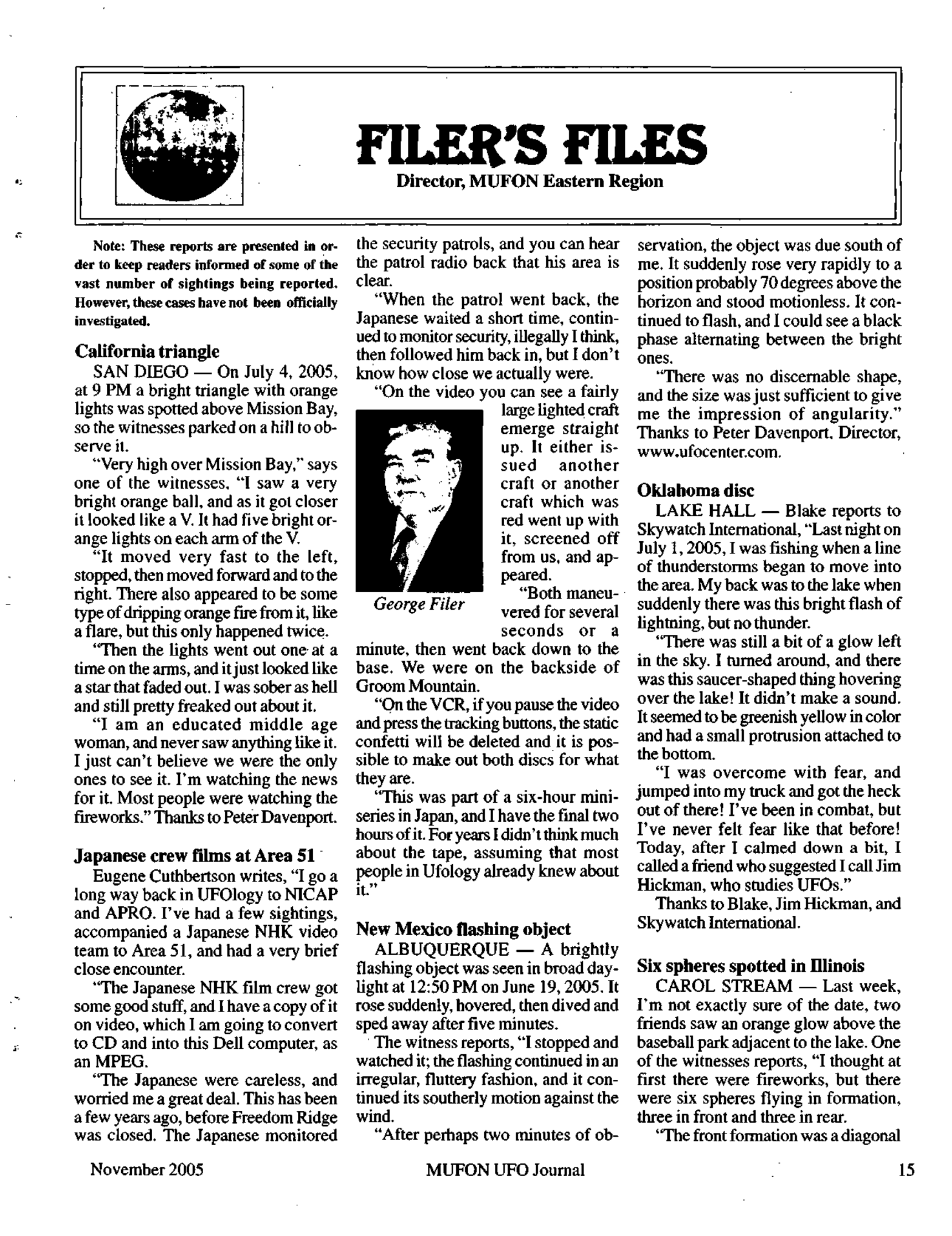 Mufon Ufo Journal 2005 11. November