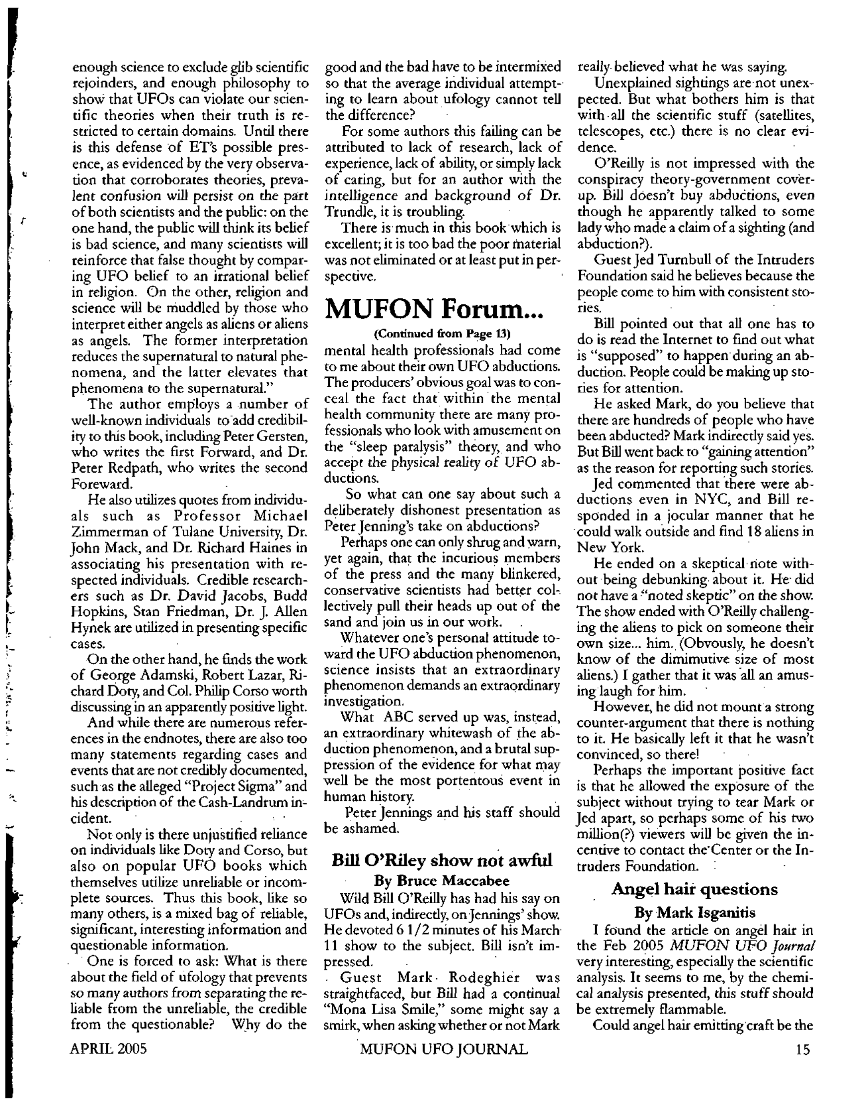 Mufon Ufo Journal 2005 4. April