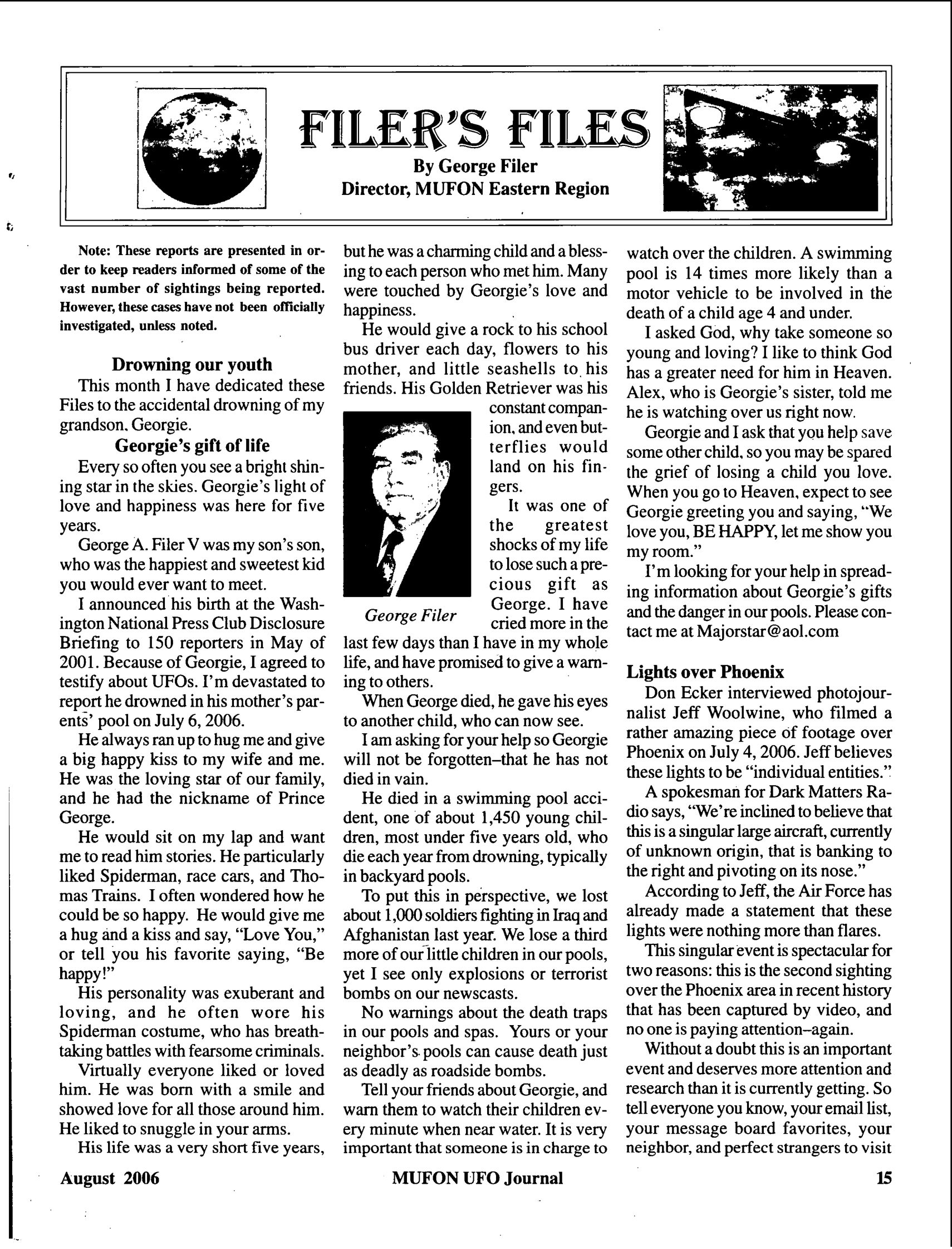 Mufon Ufo Journal 2006 8. August