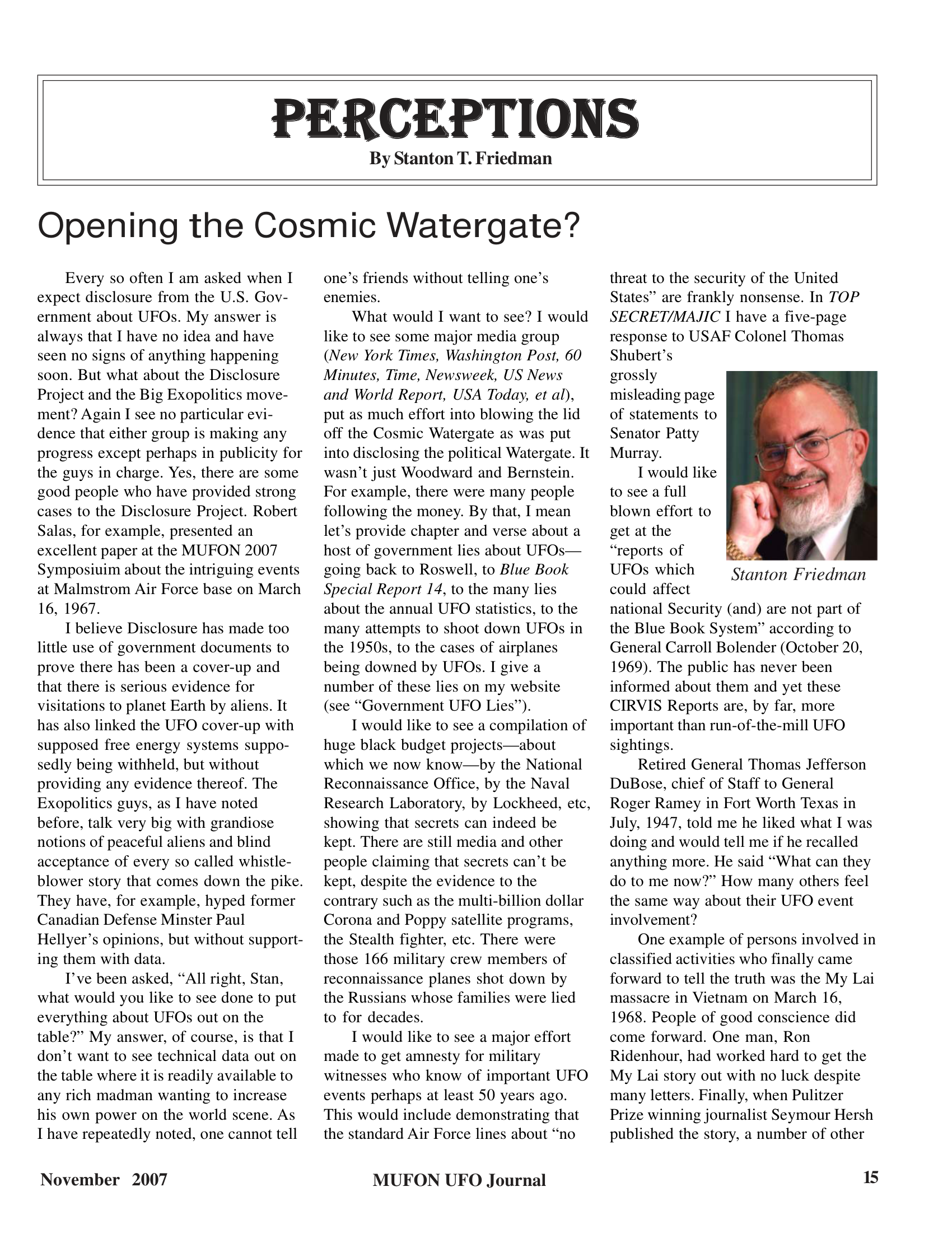 Mufon Ufo Journal 2007 11. November