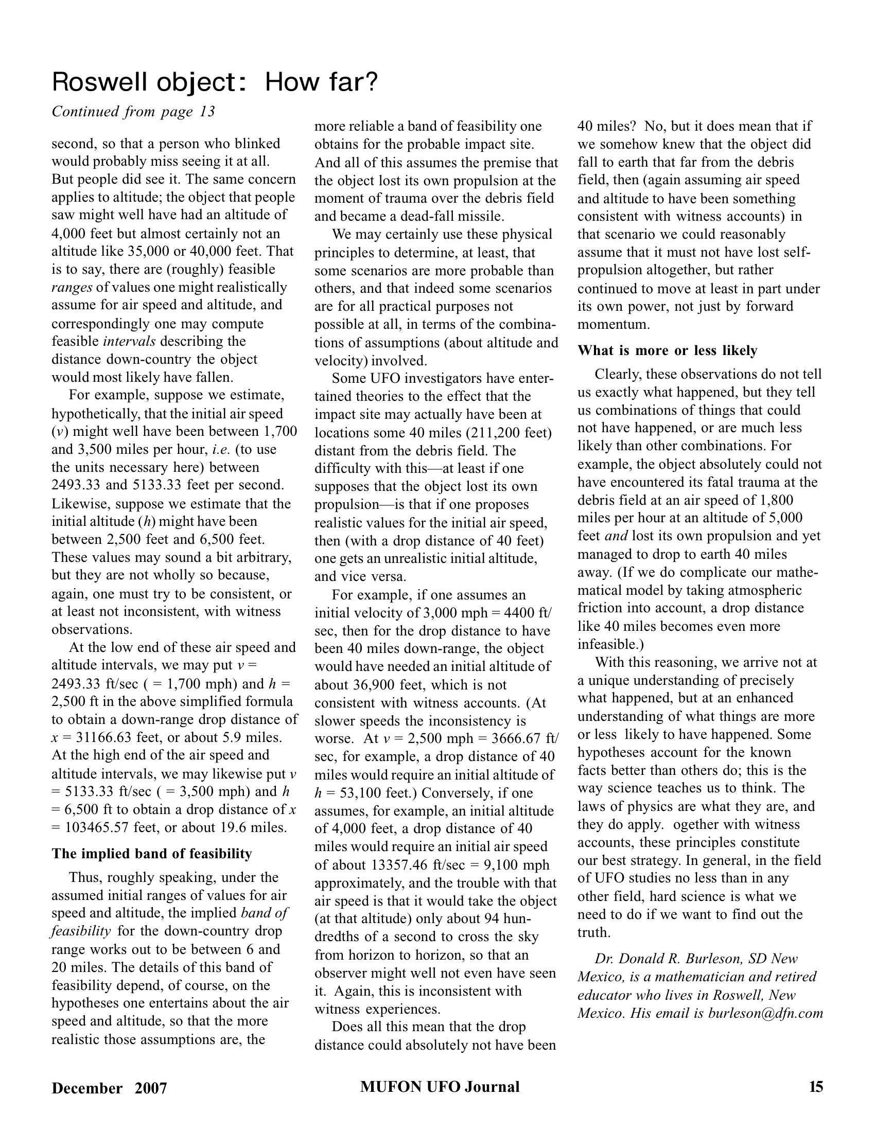 Mufon Ufo Journal 2007 12. December