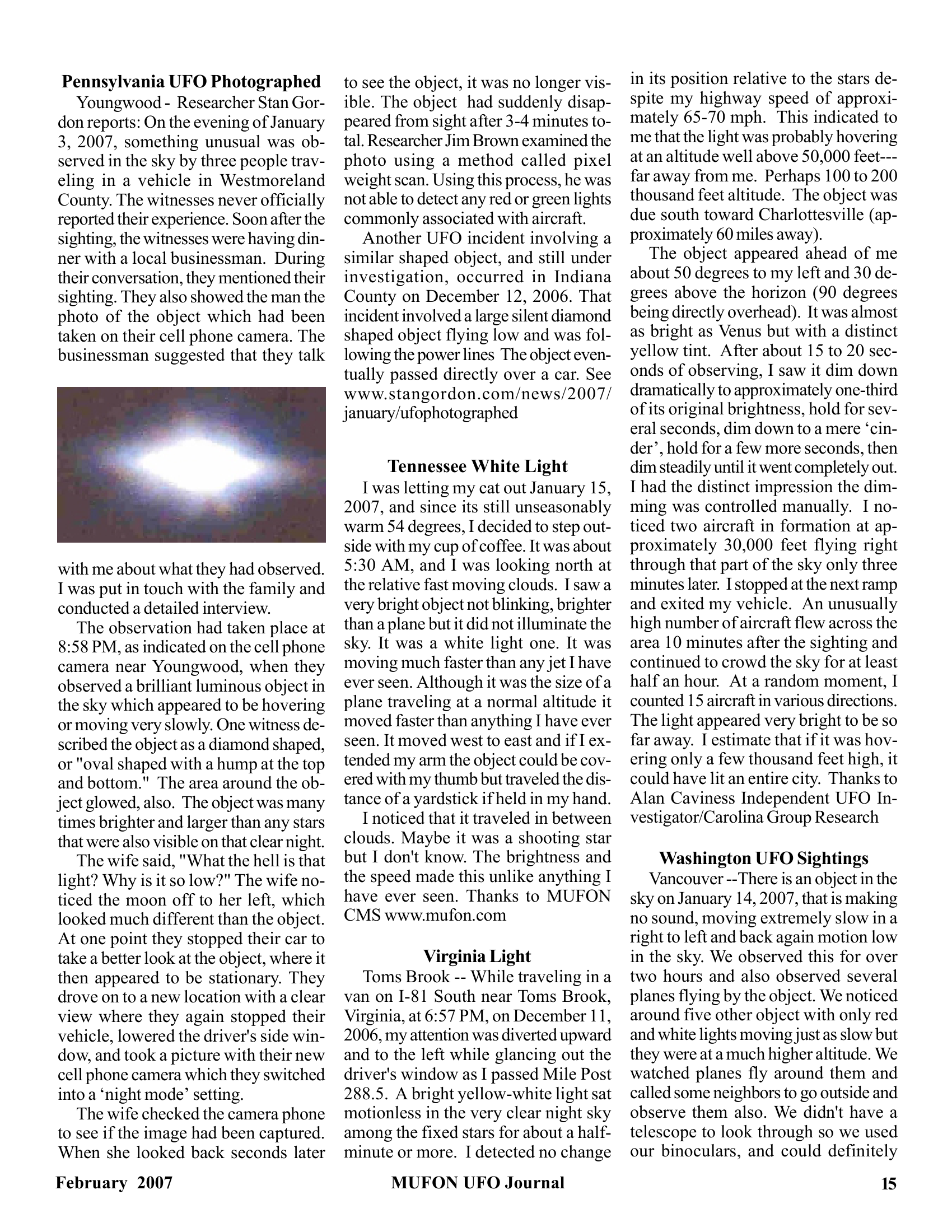 Mufon Ufo Journal 2007 2. February