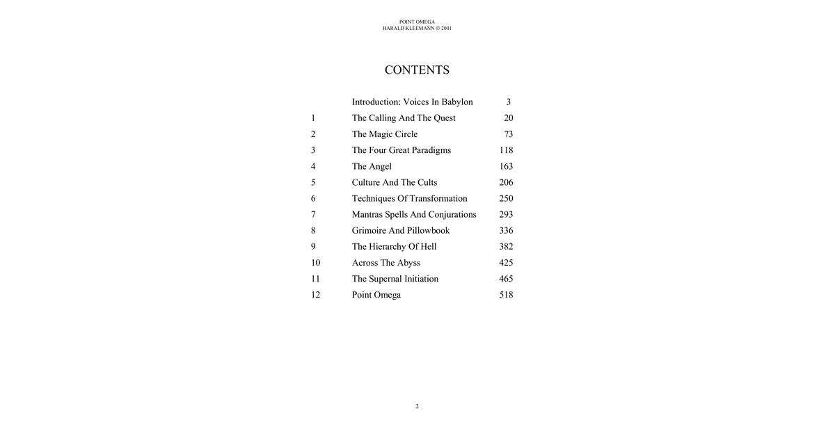 Point Omega Harald Kleeman Page 2