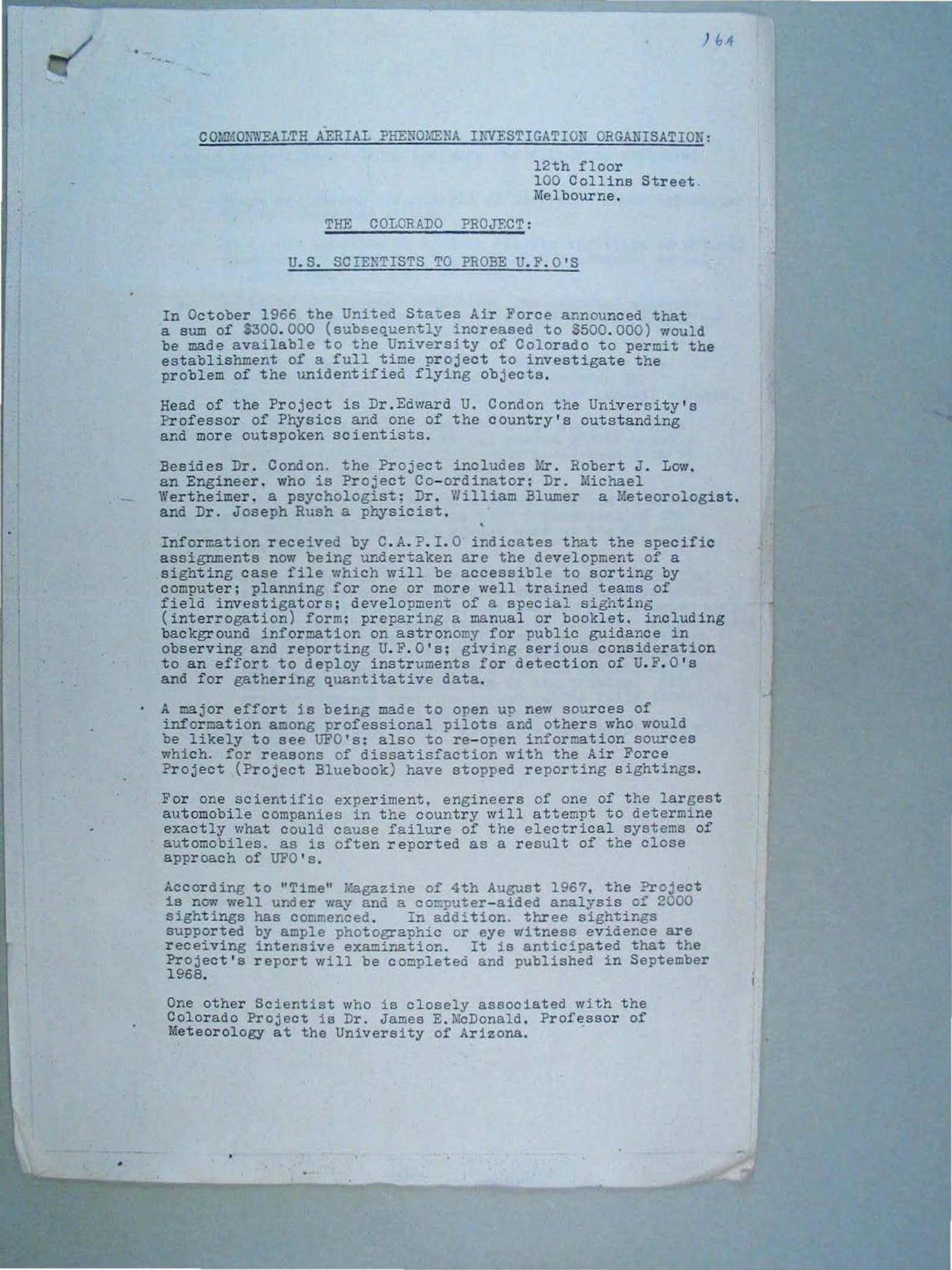 Australia Ufo Disclosure 05, 67P File A703 569 5 451 Part 1 12181755