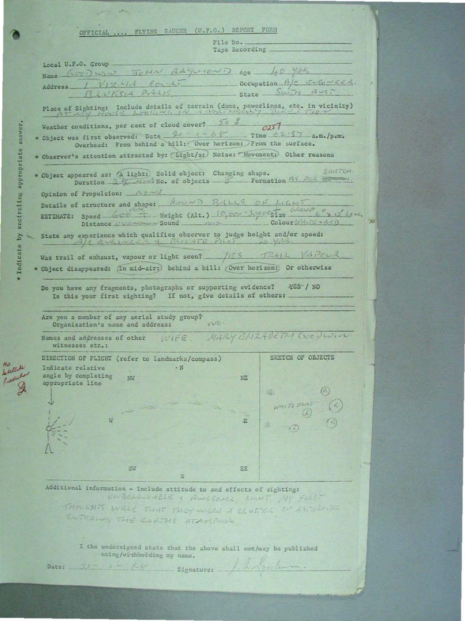 Australia Ufo Disclosure 14, 305P File A703 580 1 1 Part 9 646554