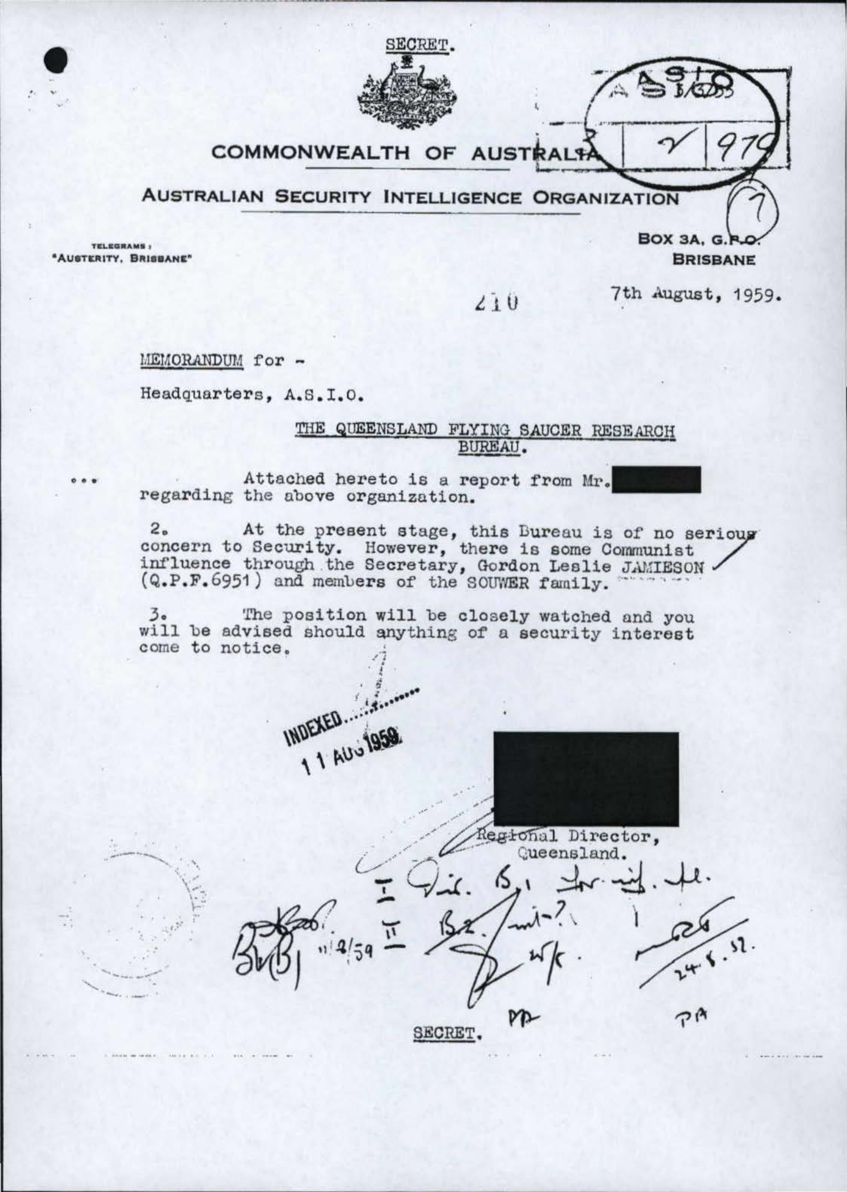 Australia Ufo Disclosure 42, 42P File A6122 2155 8194228