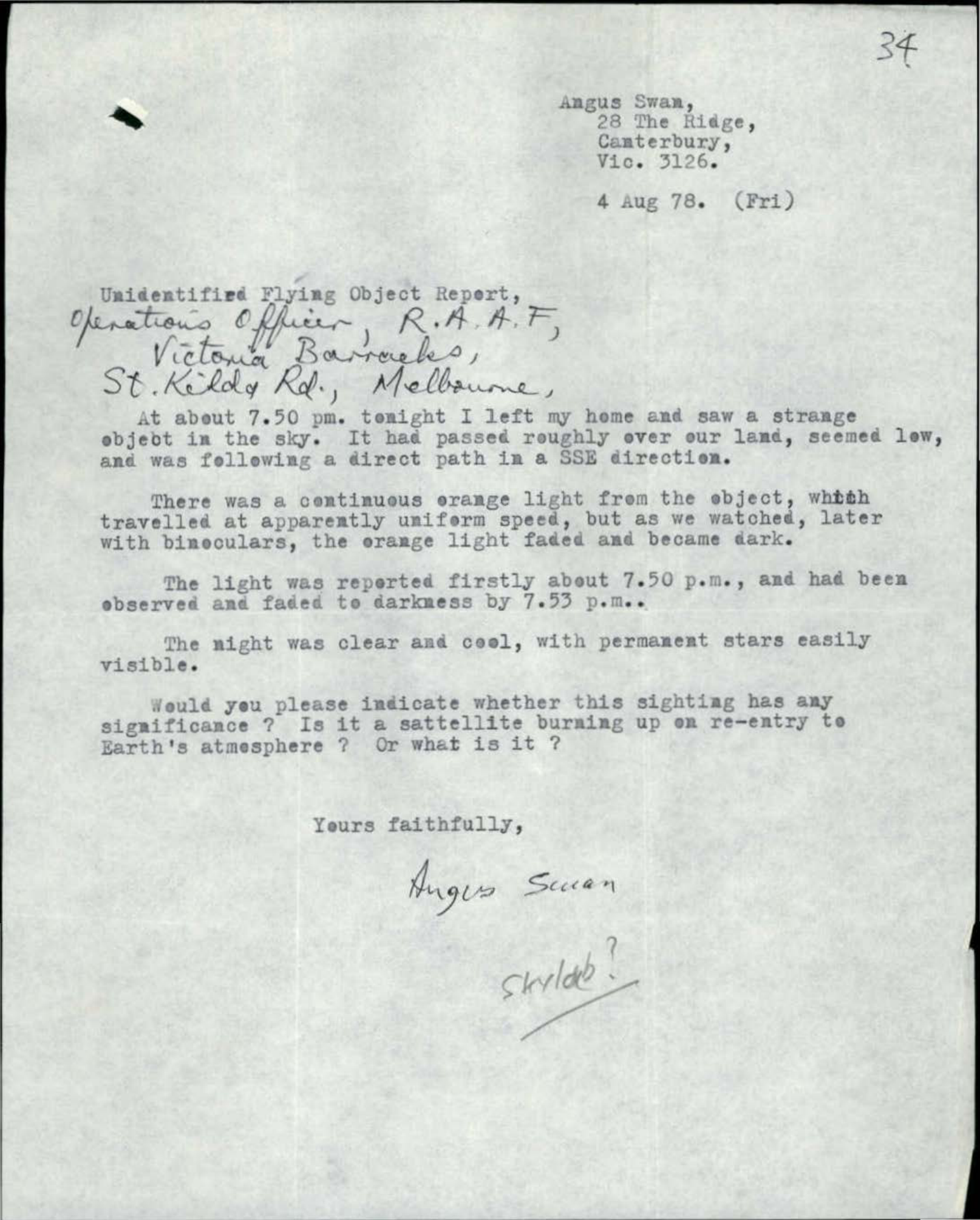 Australia Ufo Disclosure 46, 237P File A9755 4 3533427